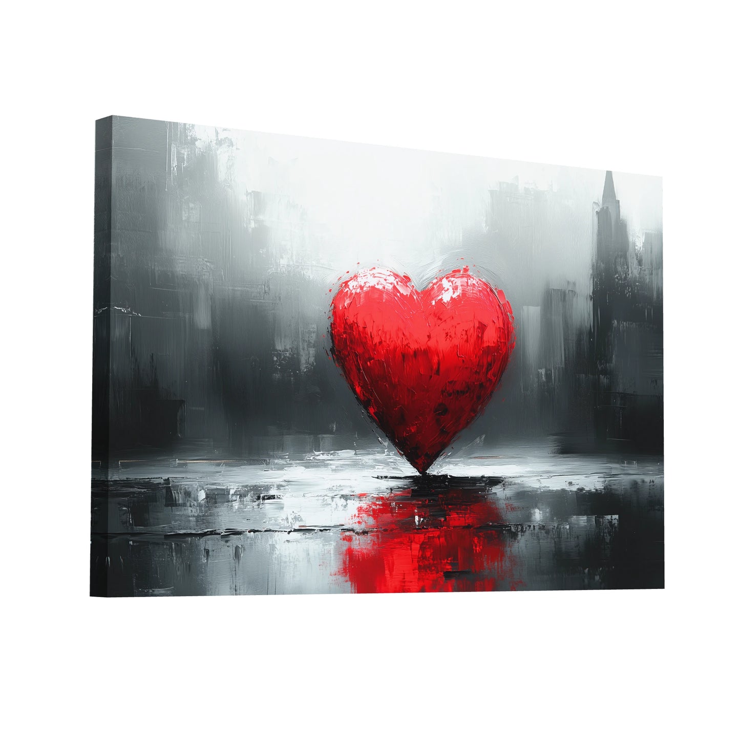 Product Hero 3D WebP Tableau Coeur Rouge : Amour Urbain - Art Virtuoso