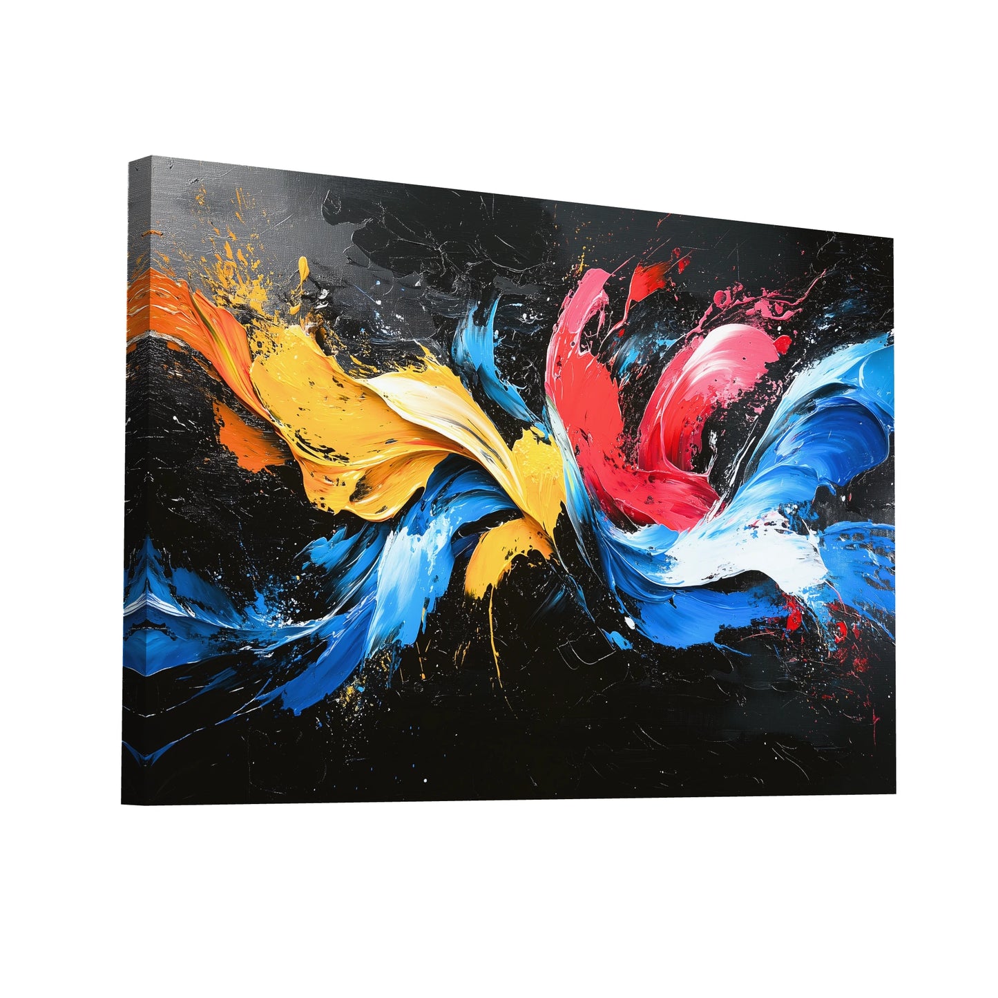 Product Hero 3D WebP Tableau Coloré Sur Fond Noir - Art Virtuoso