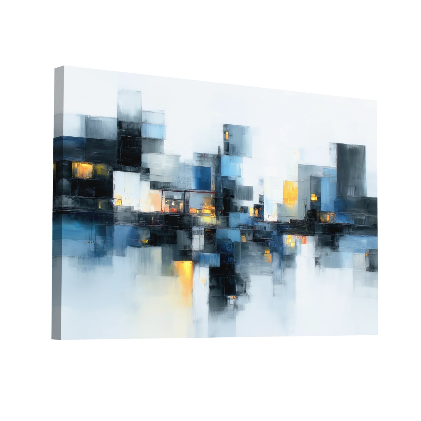 Product Hero 3D WebP Tableau Contemporain Moderne : Reflets Urbains - Art Virtuoso