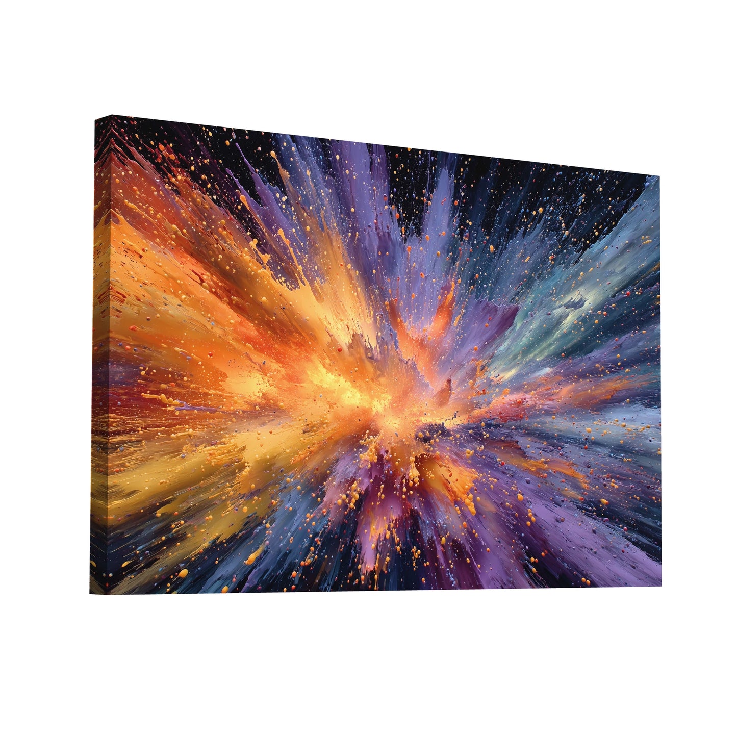 Product Hero 3D WebP Tableau Contemporain Multicolore - Explosion Cosmique - Art Virtuoso