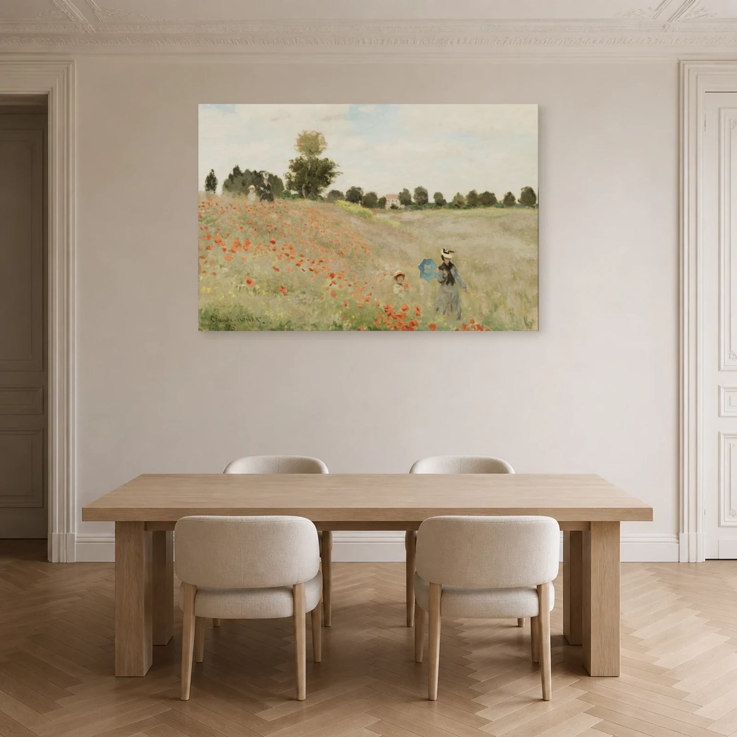 Tableau Coquelicots – Claude Monet dans une salle à manger - Art Virtuoso