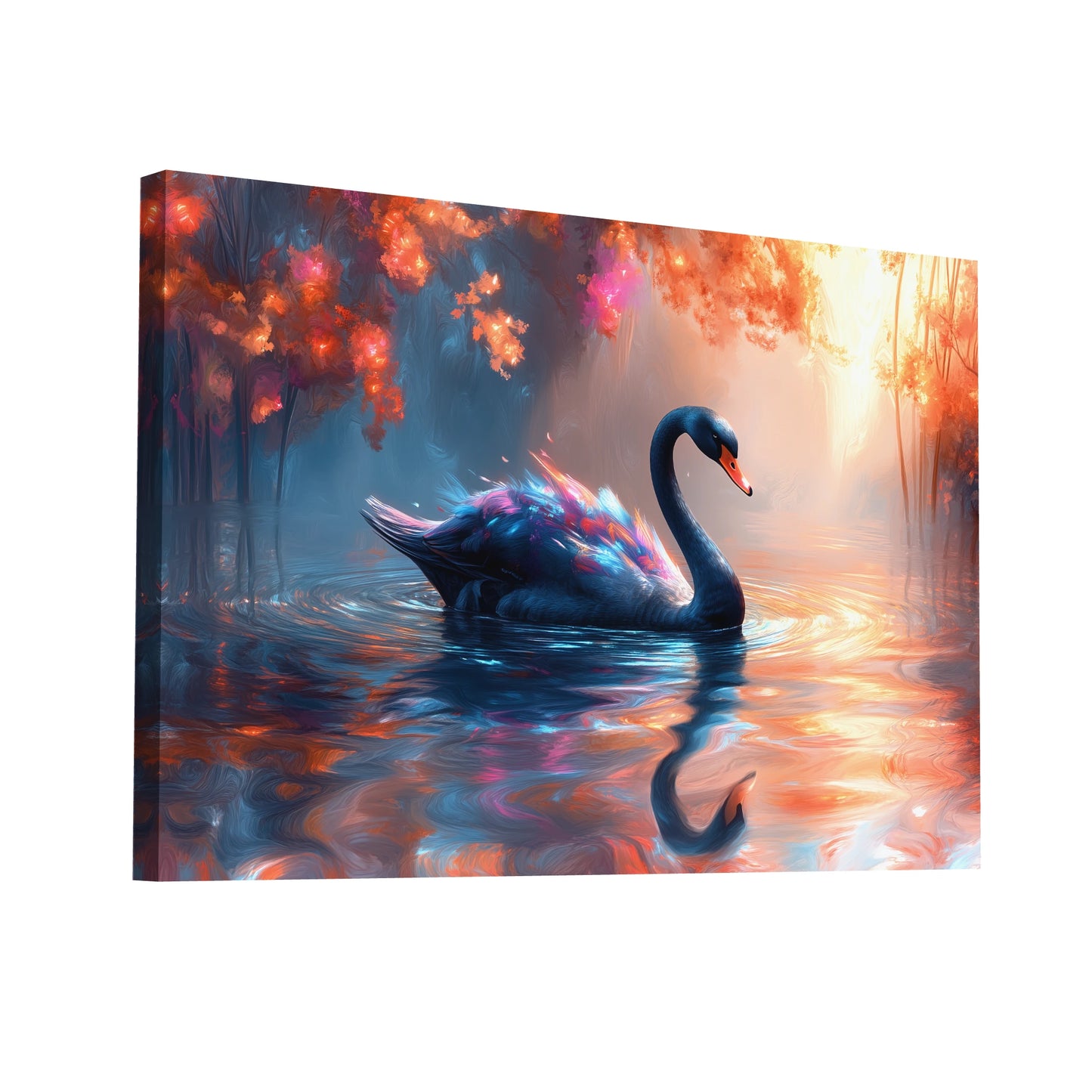 Product Hero 3D WebP Tableau Cygne Noir - Art Virtuoso