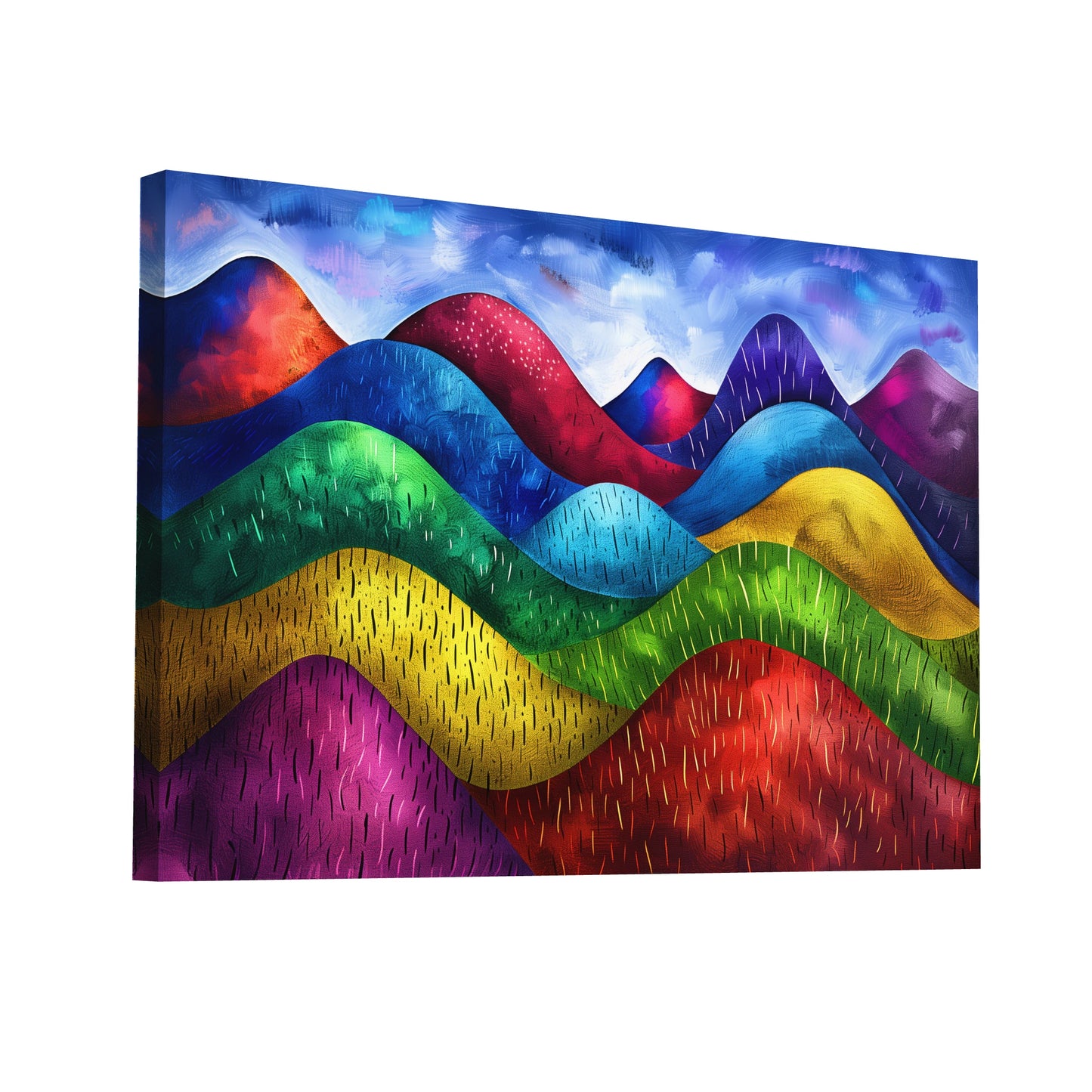 Product Hero 3D WebP Tableau Déco - Montagne Colorée - Art Virtuoso