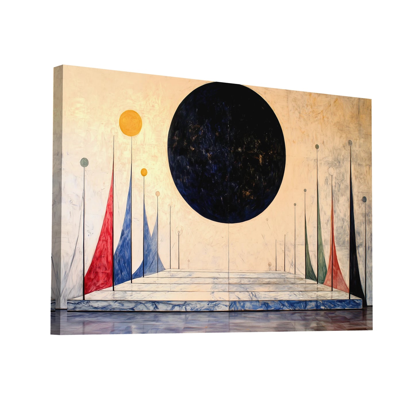 Product Hero 3D WebP Tableau Décoration Scandinave - Eclipse Lunaire - Art Virtuoso