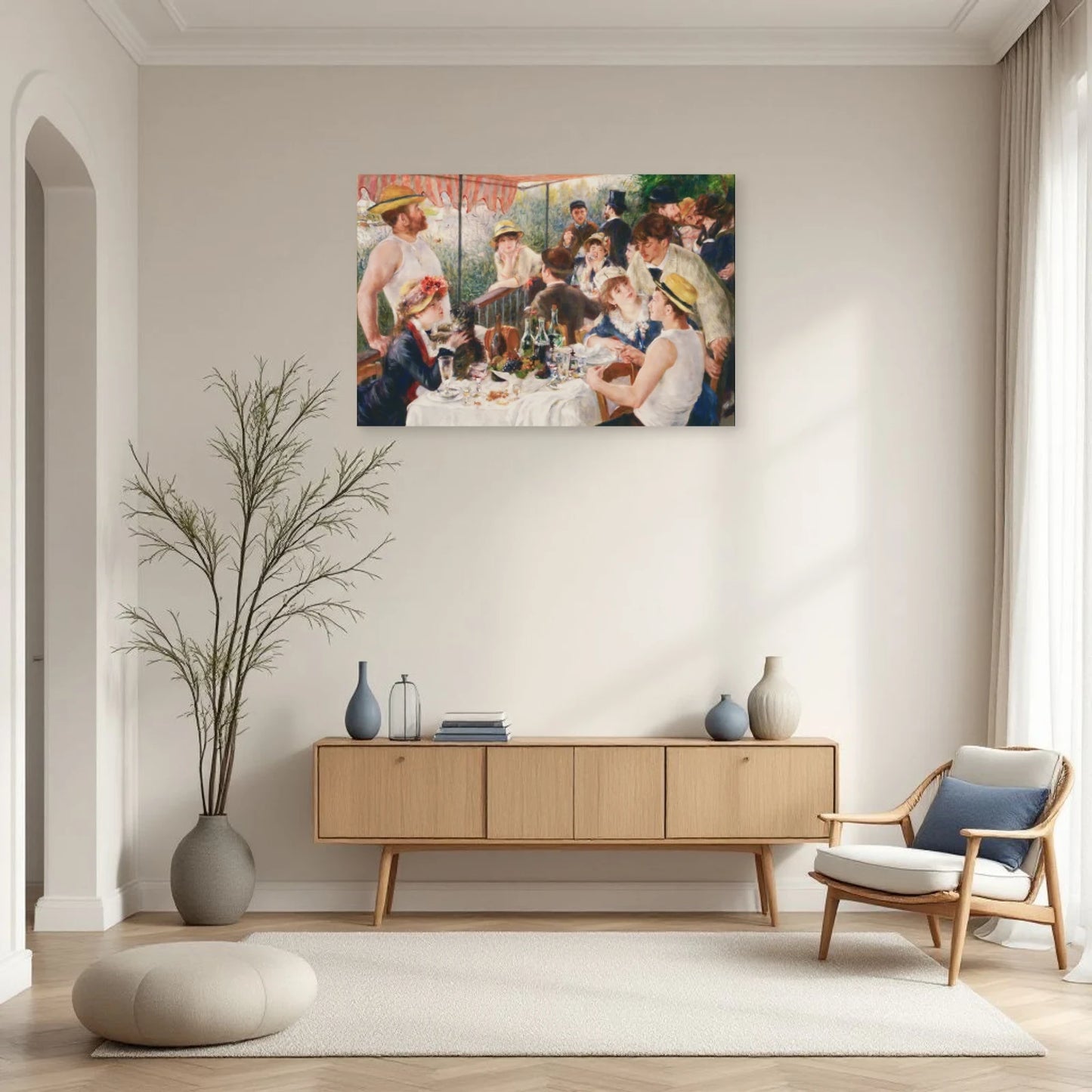 Tableau Le Déjeuner des canotiers – Pierre-Auguste Renoir dans une entrée ou un couloir - Art Virtuoso