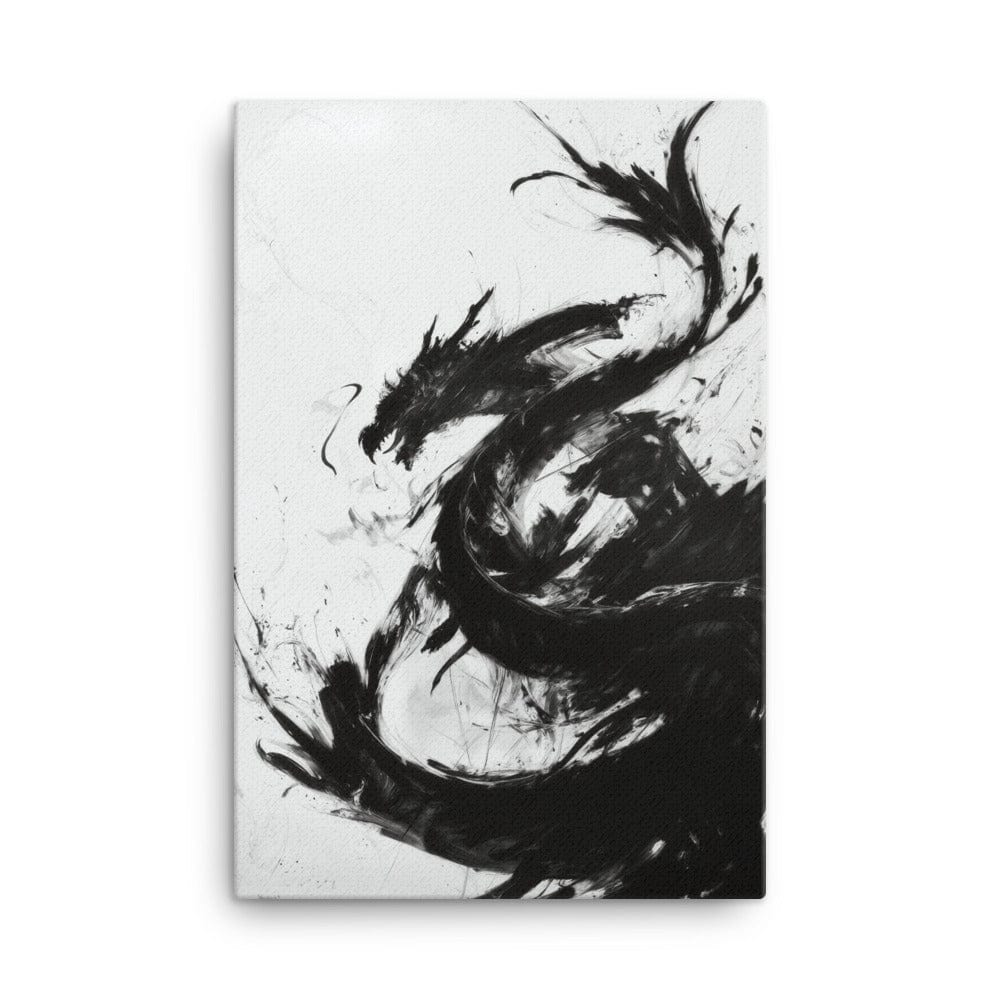 Tableau Dragon Abstrait - Noir et Blanc Affiches, reproductions et œuvres graphiques Art Virtuoso XL