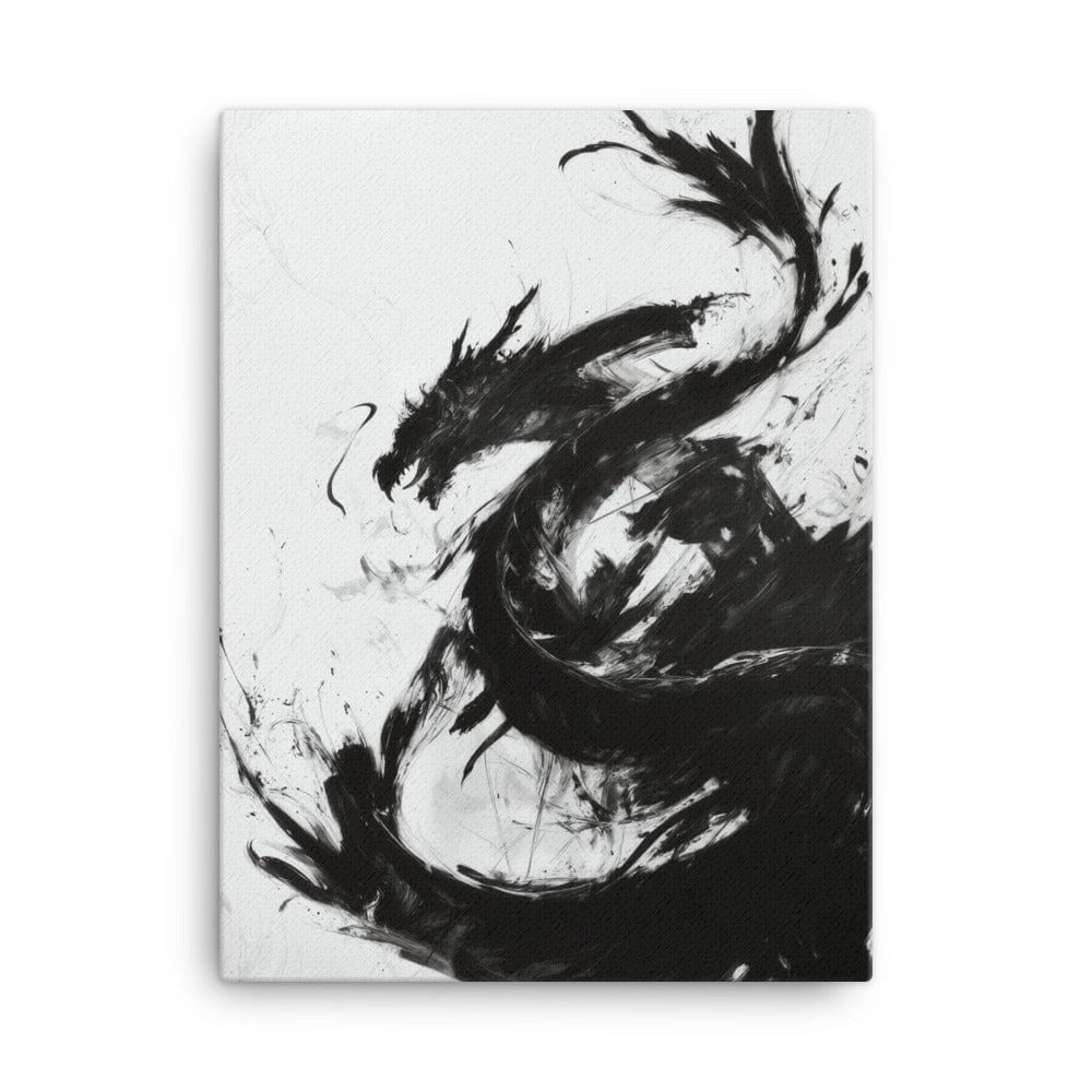 Tableau Dragon Abstrait - Noir et Blanc Affiches, reproductions et œuvres graphiques Art Virtuoso L