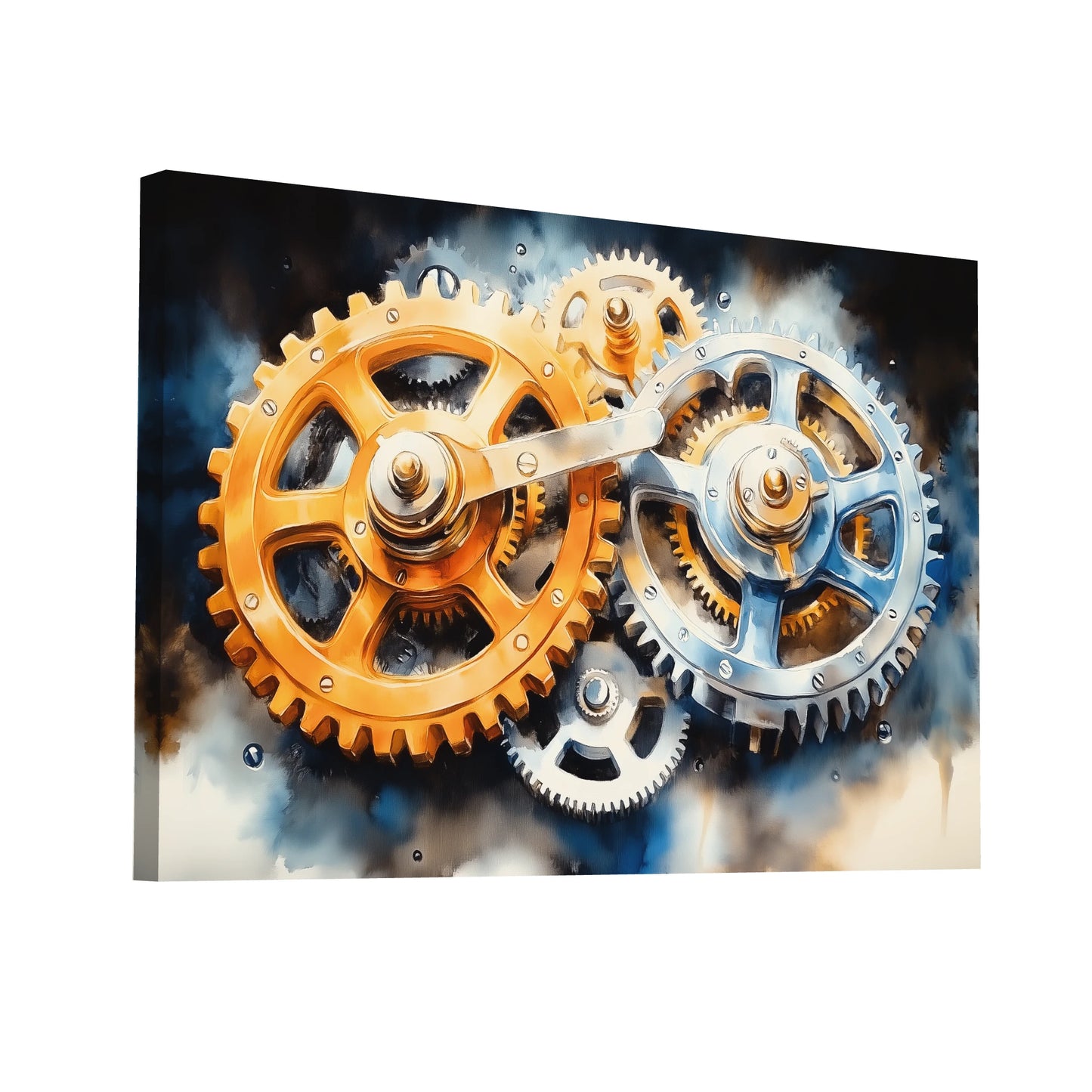 Product Hero 3D WebP Tableau Engrenage Industriel - L'Harmonie des Mécanismes - Art Virtuoso