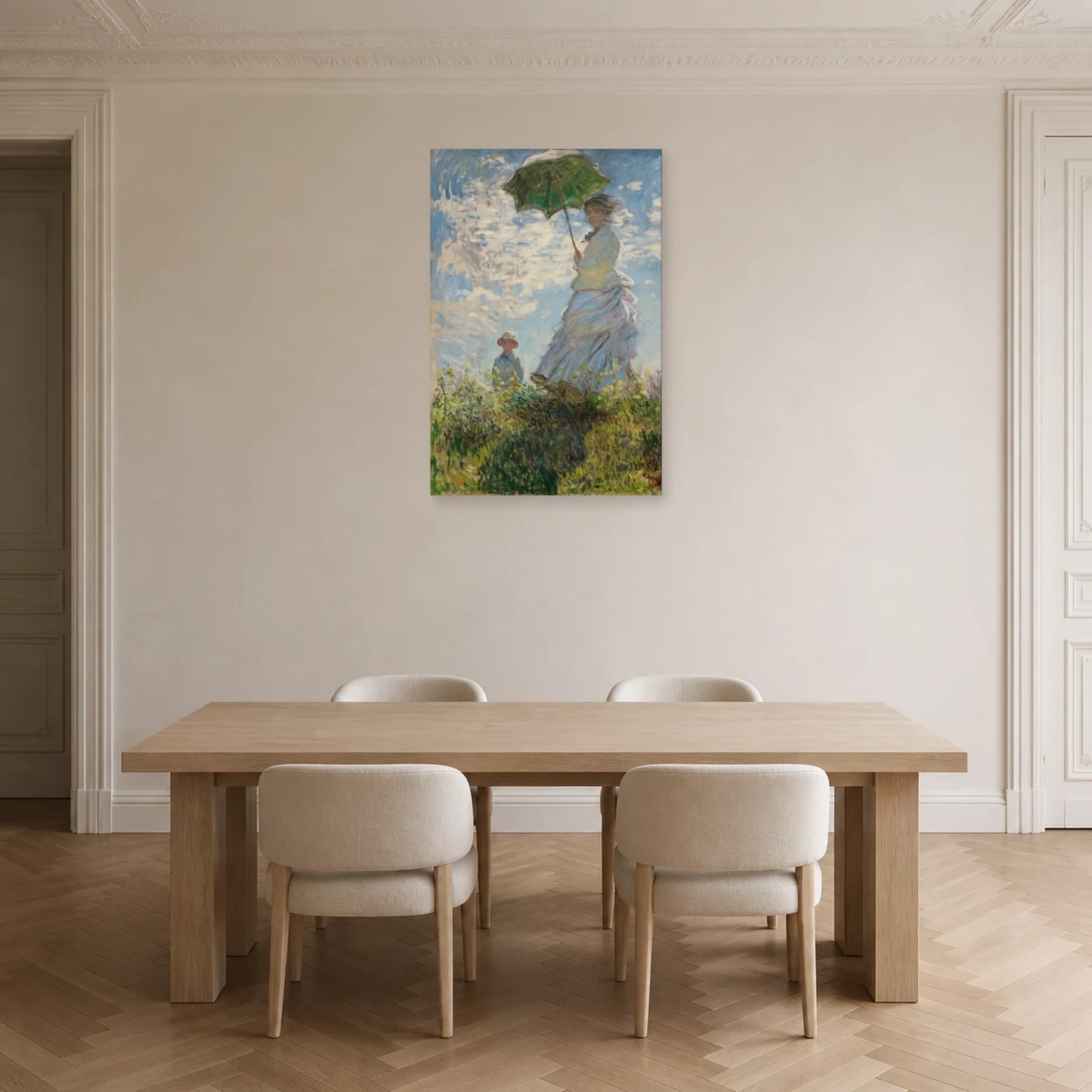 Tableau Femme à l’ombrelle – Madame Monet et son fils dans une salle à manger - Art Virtuoso