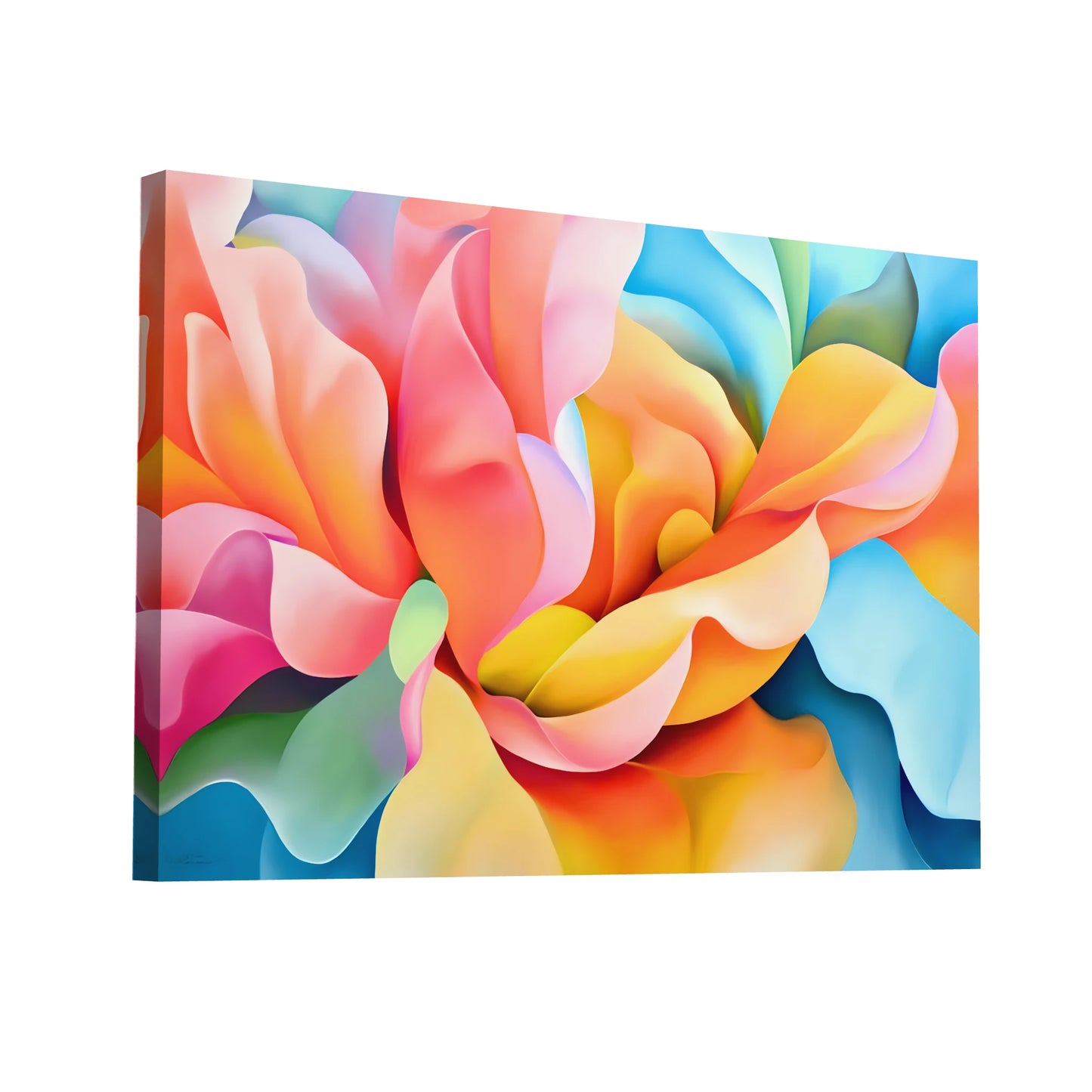 Product Hero 3D WebP Tableau Fleur Abstrait - Vibrance Multicolore - Art Virtuoso
