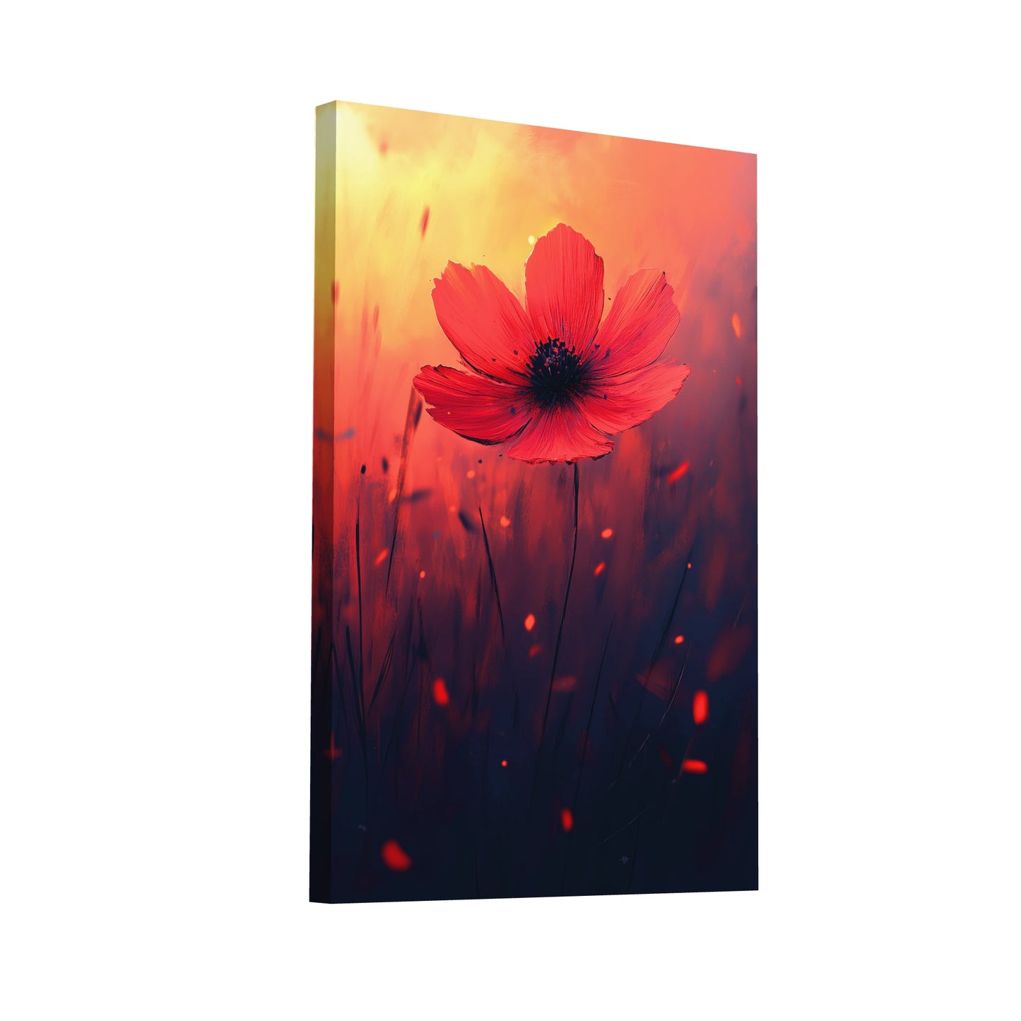 Product Hero 3D WebP Tableau Fleur Rouge - Cosmos Flamboyant - Art Virtuoso