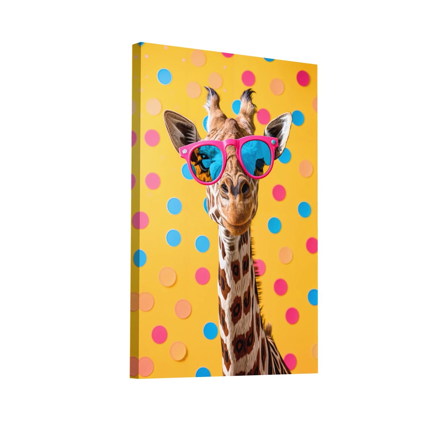Product Hero 3D WebP Tableau Girafe Pop Art - Expression Joyeuse - Art Virtuoso