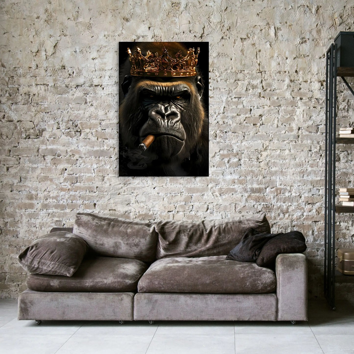 Tableau Gorille - Cigare pour sa Majesté Affiches, reproductions et œuvres graphiques Art Virtuoso