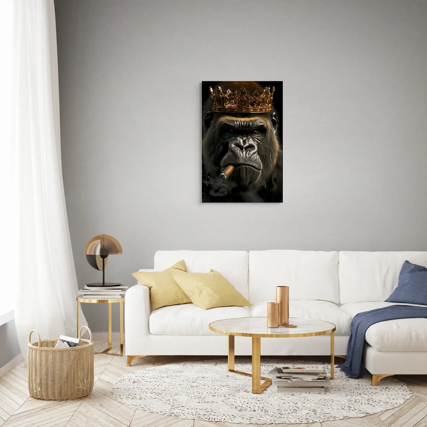 Tableau Gorille - Cigare pour sa Majesté Affiches, reproductions et œuvres graphiques Art Virtuoso