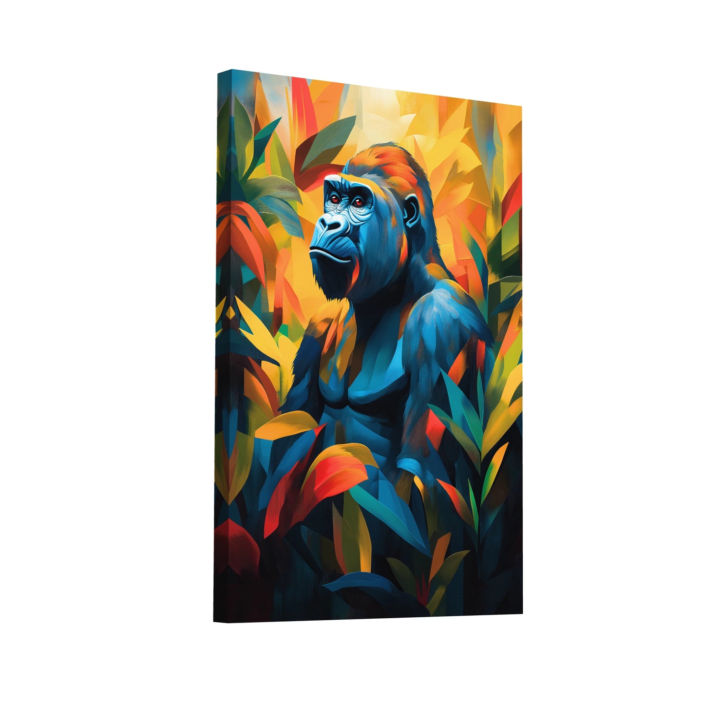 Product Hero 3D WebP Tableau Gorille : Jungle Géométrique - Art Virtuoso
