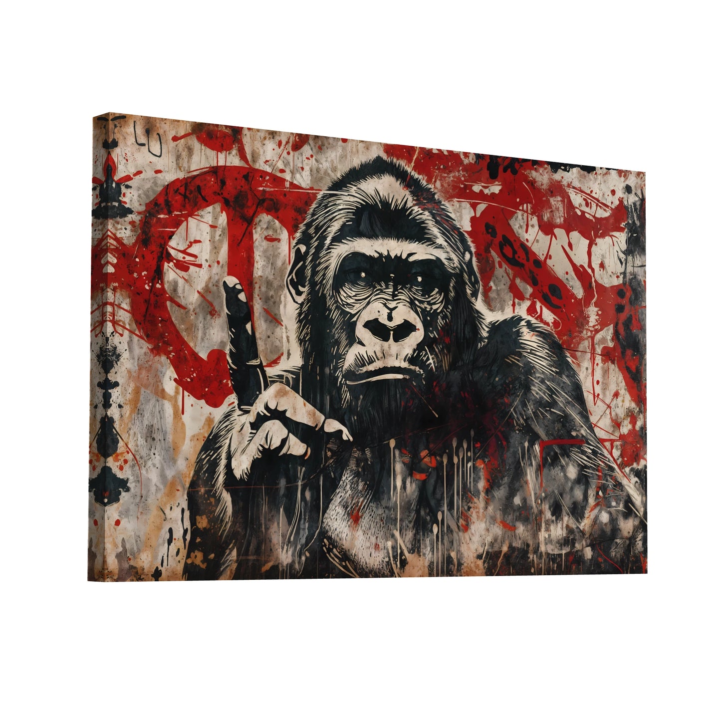 Product Hero 3D WebP Tableau Gorille Street Art - Force Urbaine - Art Virtuoso