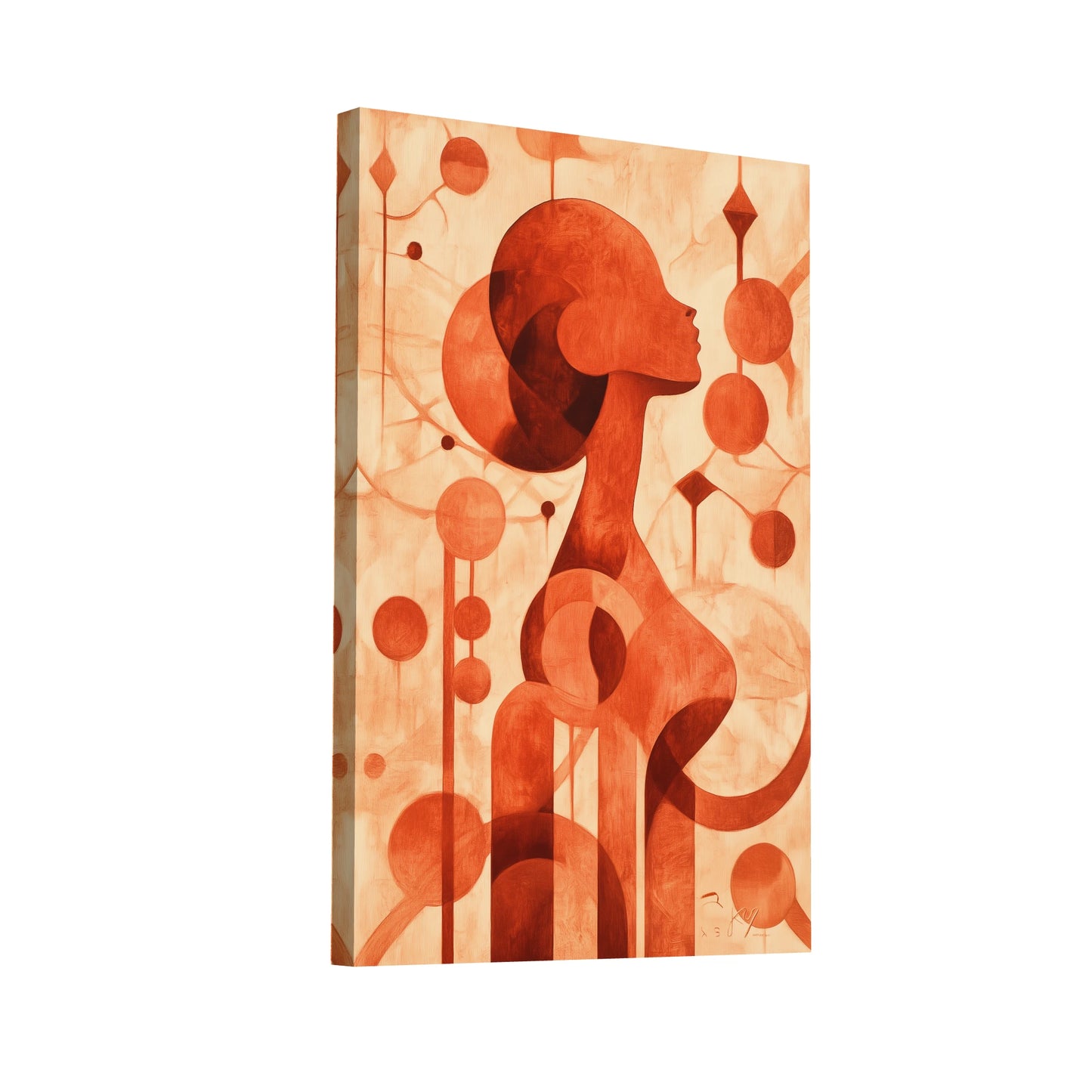 Product Hero 3D WebP Tableau Graphique Terracotta - Silhouette Délicate - Art Virtuoso