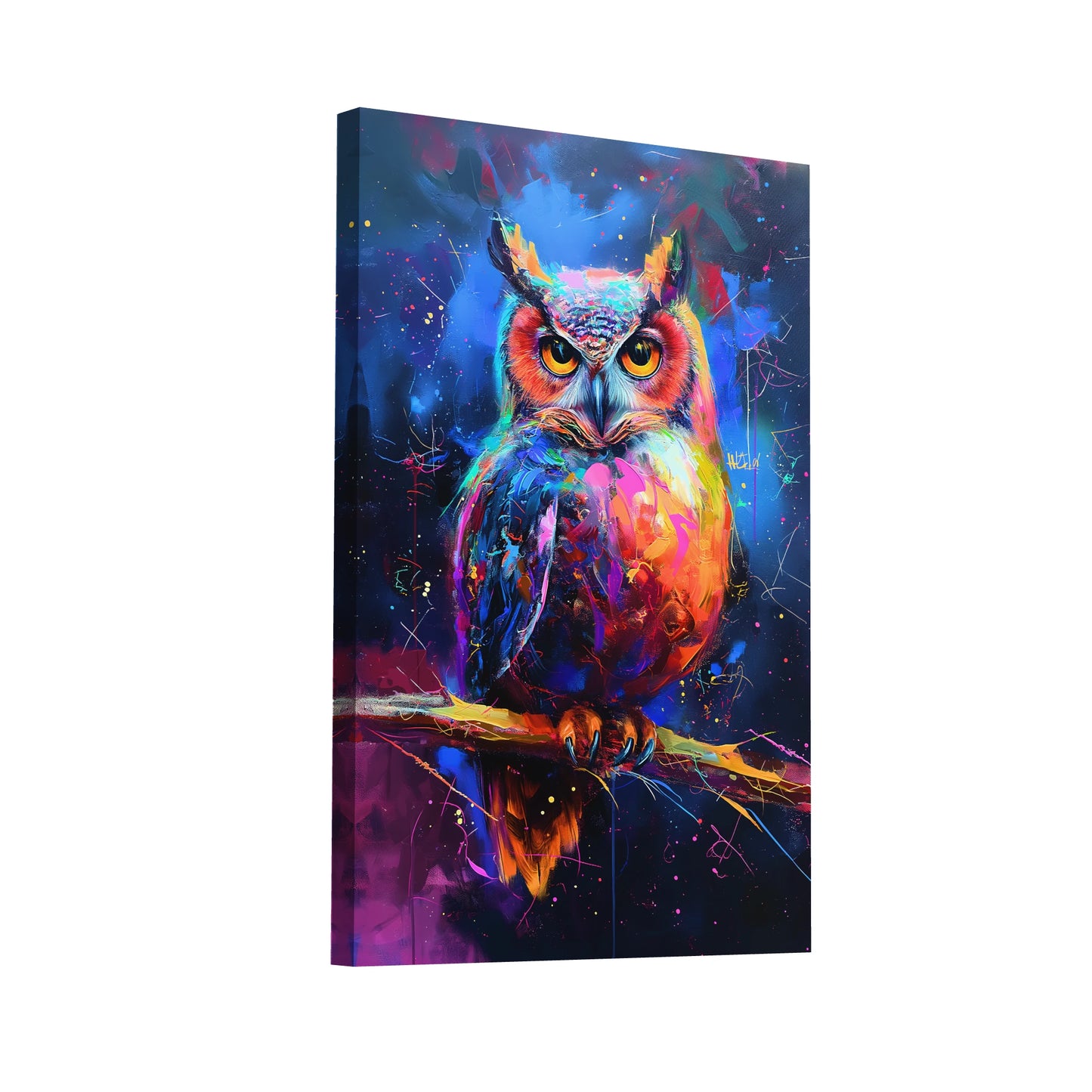 Product Hero 3D WebP Tableau Hibou - Mystère Nocturne - Art Virtuoso