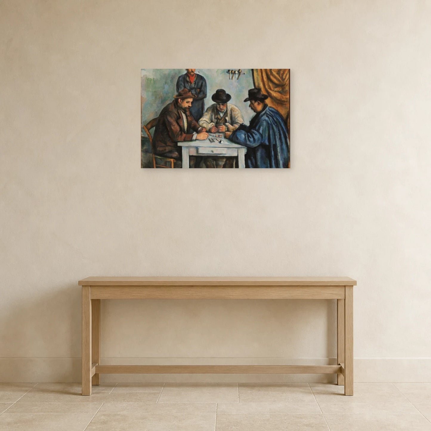 Tableau Les Joueurs de cartes – Paul Cézanne dans une entrée ou un couloir - Art Virtuoso