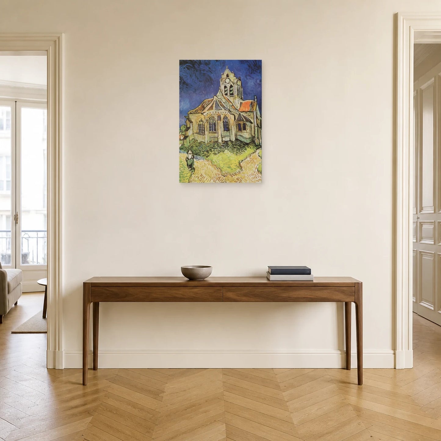 Tableau L’Église d’Auvers – Vincent van Gogh dans une entrée ou un couloir - Art Virtuoso