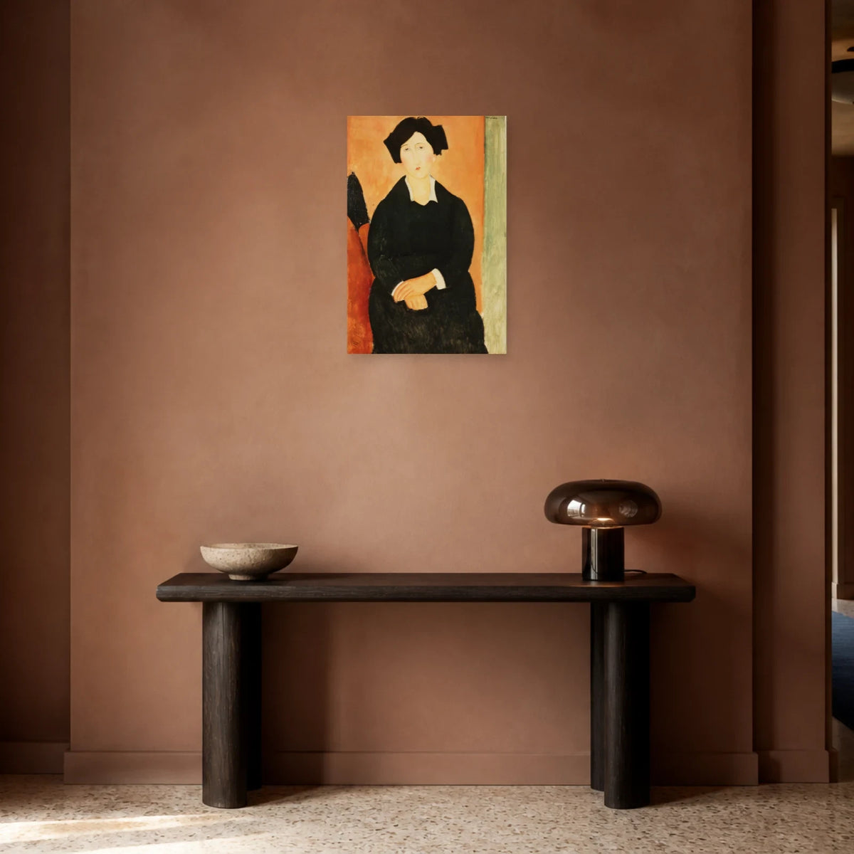 Tableau L’Italienne – Amedeo Modigliani dans une entrée ou un couloir - Art Virtuoso