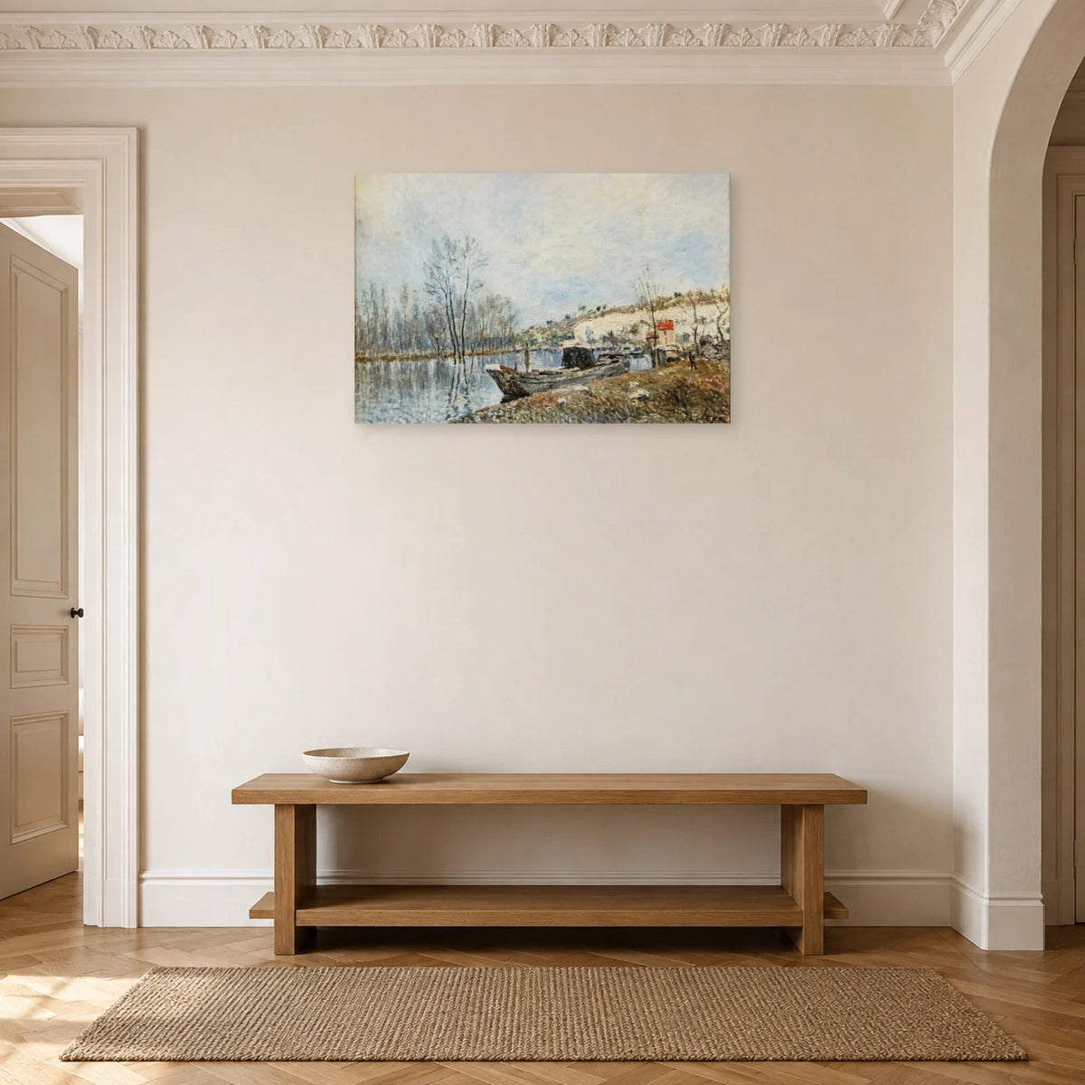 Tableau Les Bords du Loing vers Moret – Alfred Sisley dans une entrée ou un couloir - Art Virtuoso