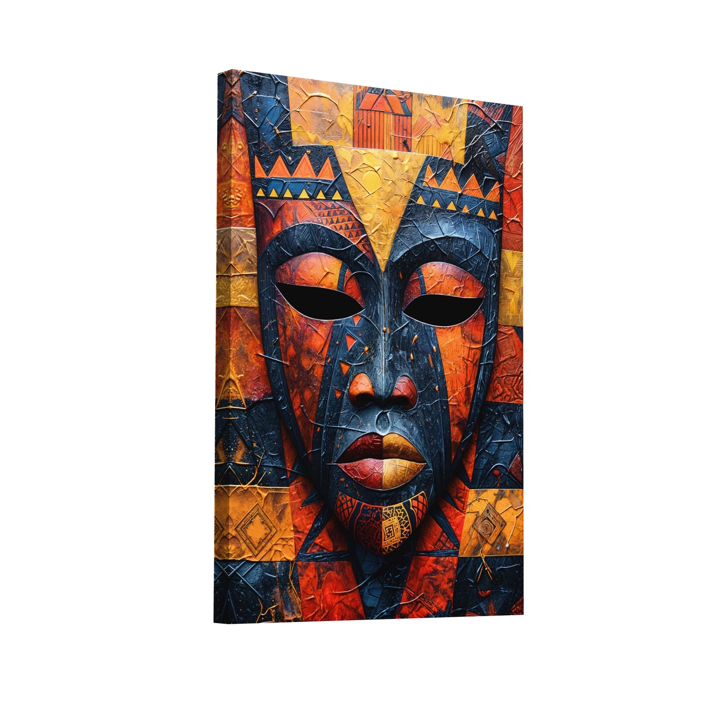 Product Hero 3D WebP Tableau Masque Africain Moderne - Art Virtuoso