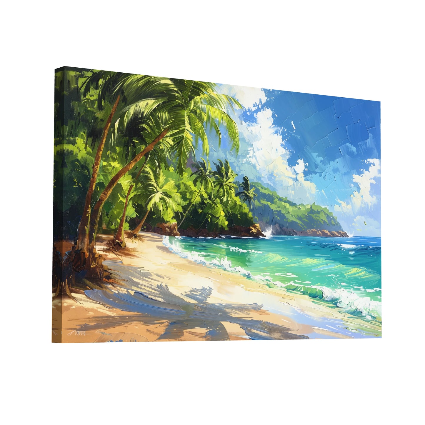 Product Hero 3D WebP Tableau Mer et Palmiers - Art Virtuoso