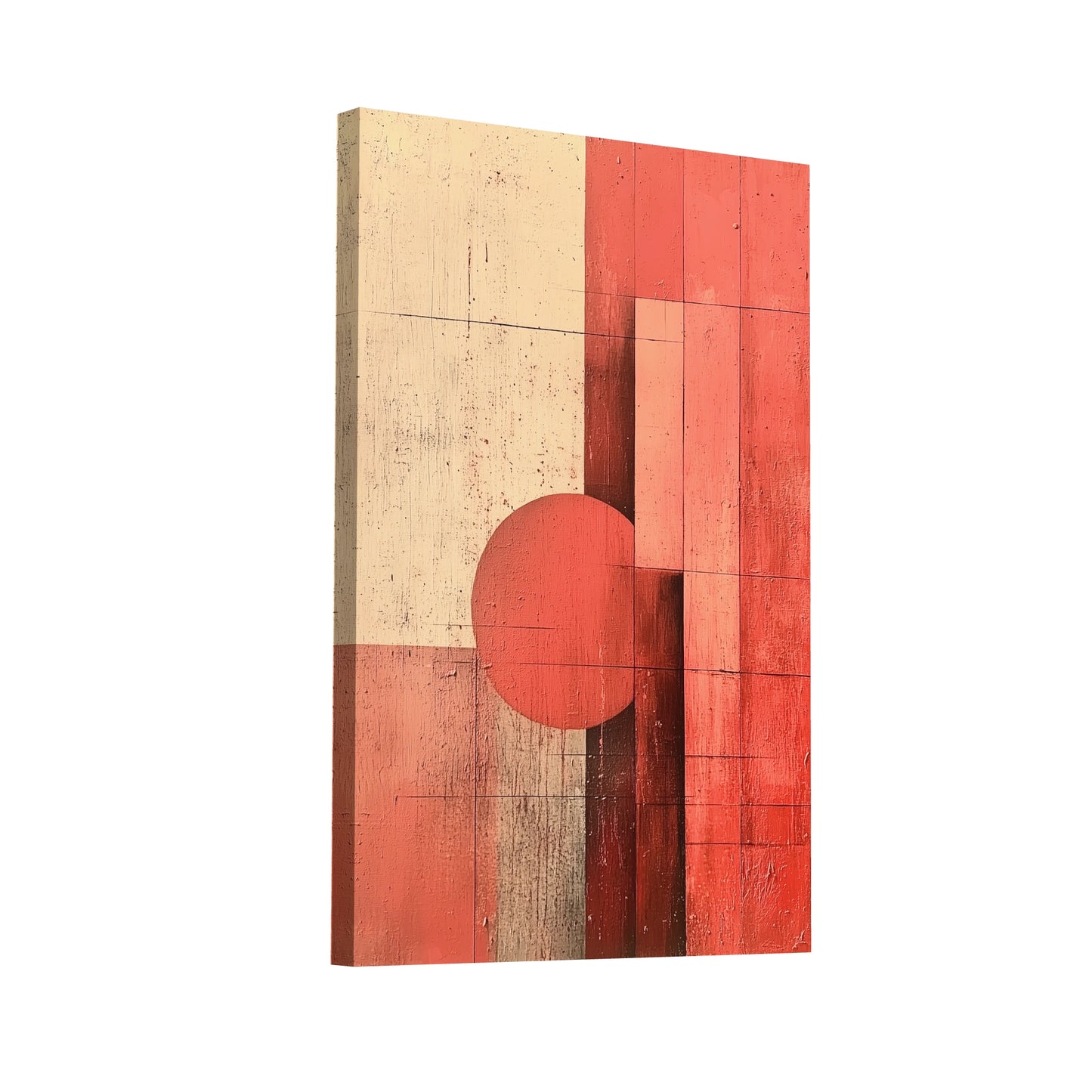 Product Hero 3D WebP Tableau Moderne Terracotta - Géométrie Solaire - Art Virtuoso