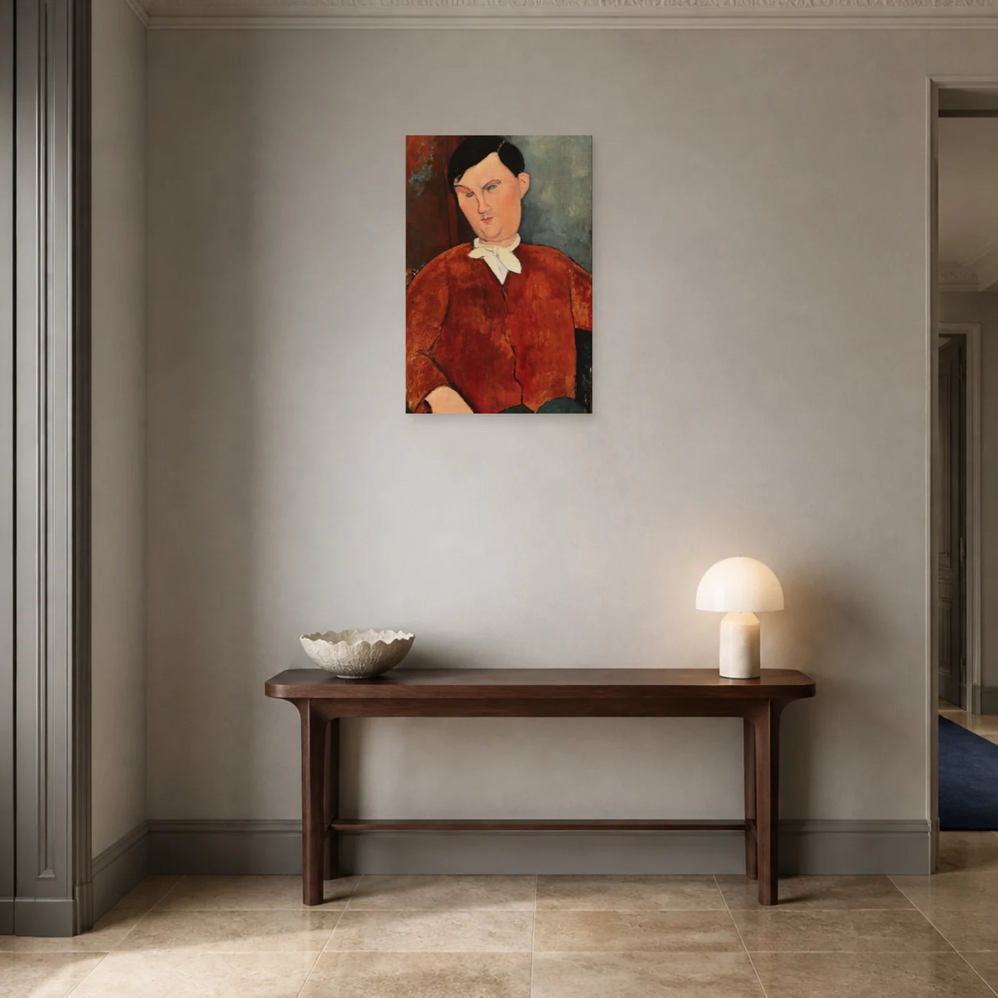 Tableau Monsieur Deleu – Amedeo Modigliani dans une entrée ou un couloir - Art Virtuoso