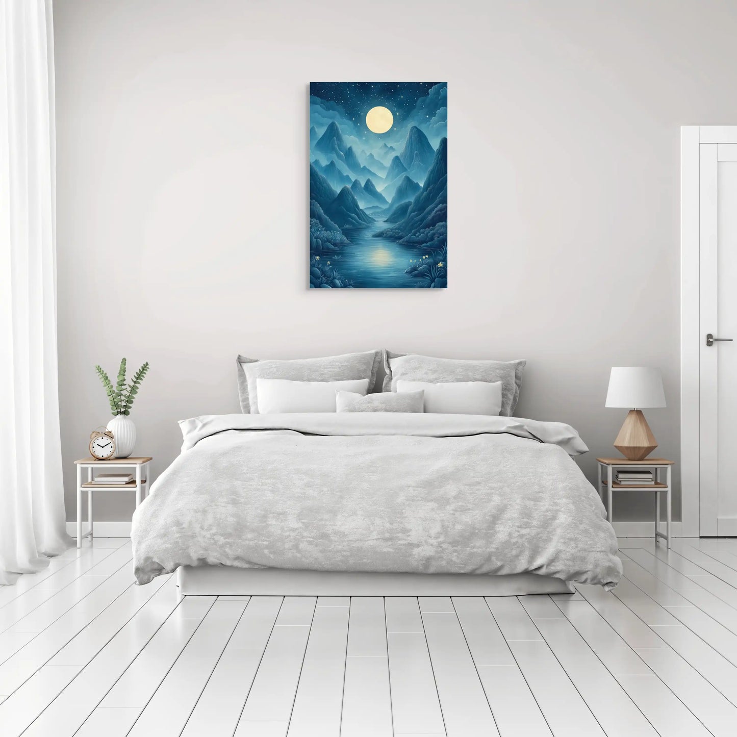 Tableau Nature Bleu - Reflets Lunaires Affiches, reproductions et œuvres graphiques Art Virtuoso