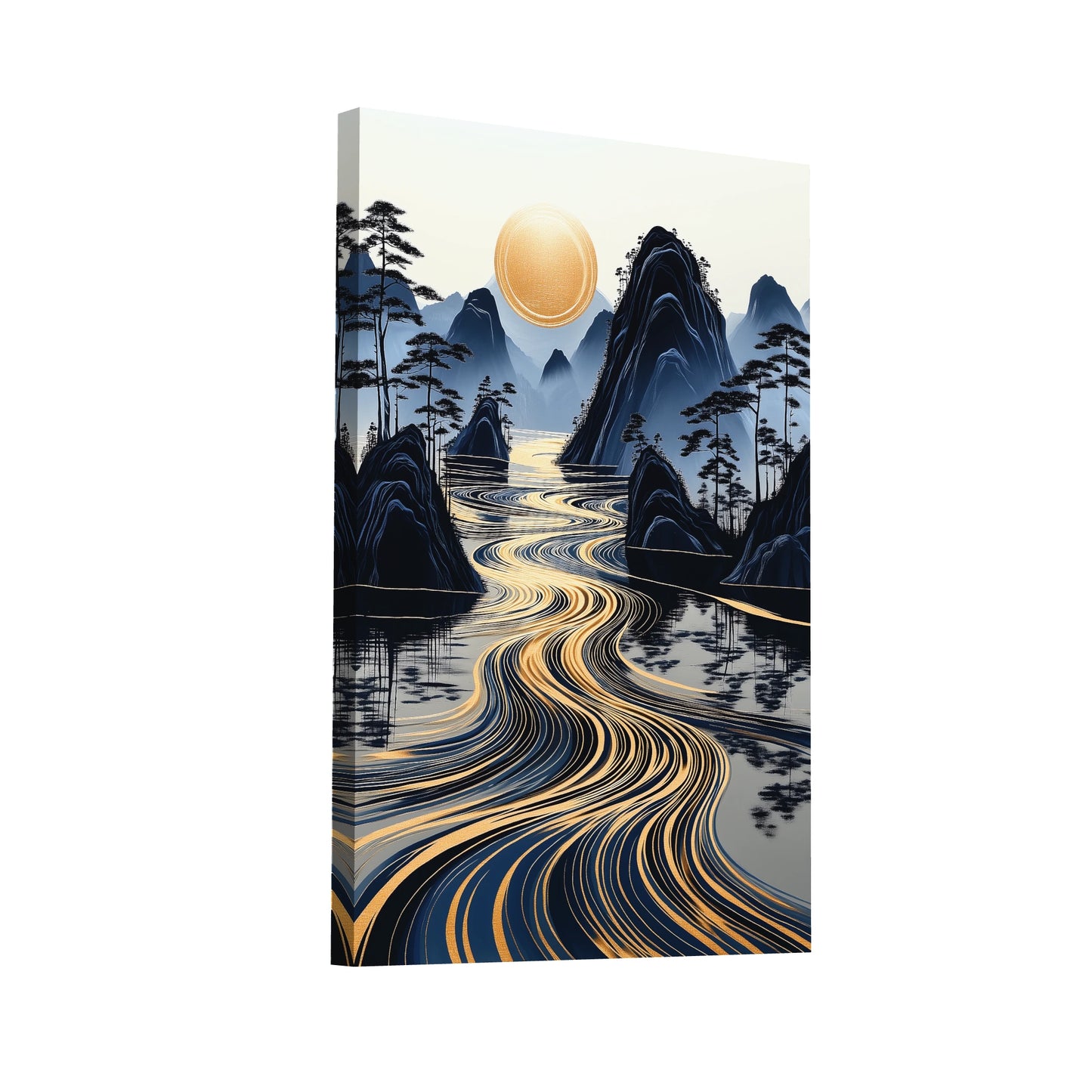 Product Hero 3D WebP Tableau Nature Design - Rivière d'Or - Art Virtuoso
