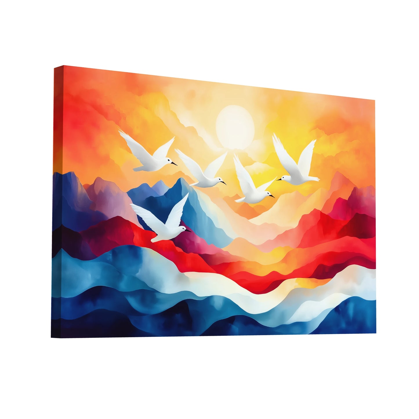 Product Hero 3D WebP Tableau Oiseau Moderne : Envol au Soleil - Art Virtuoso