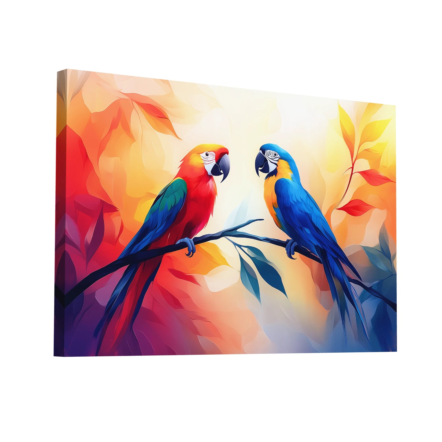 Product Hero 3D WebP Tableau Oiseaux Exotiques : Dialogue Tropical - Art Virtuoso