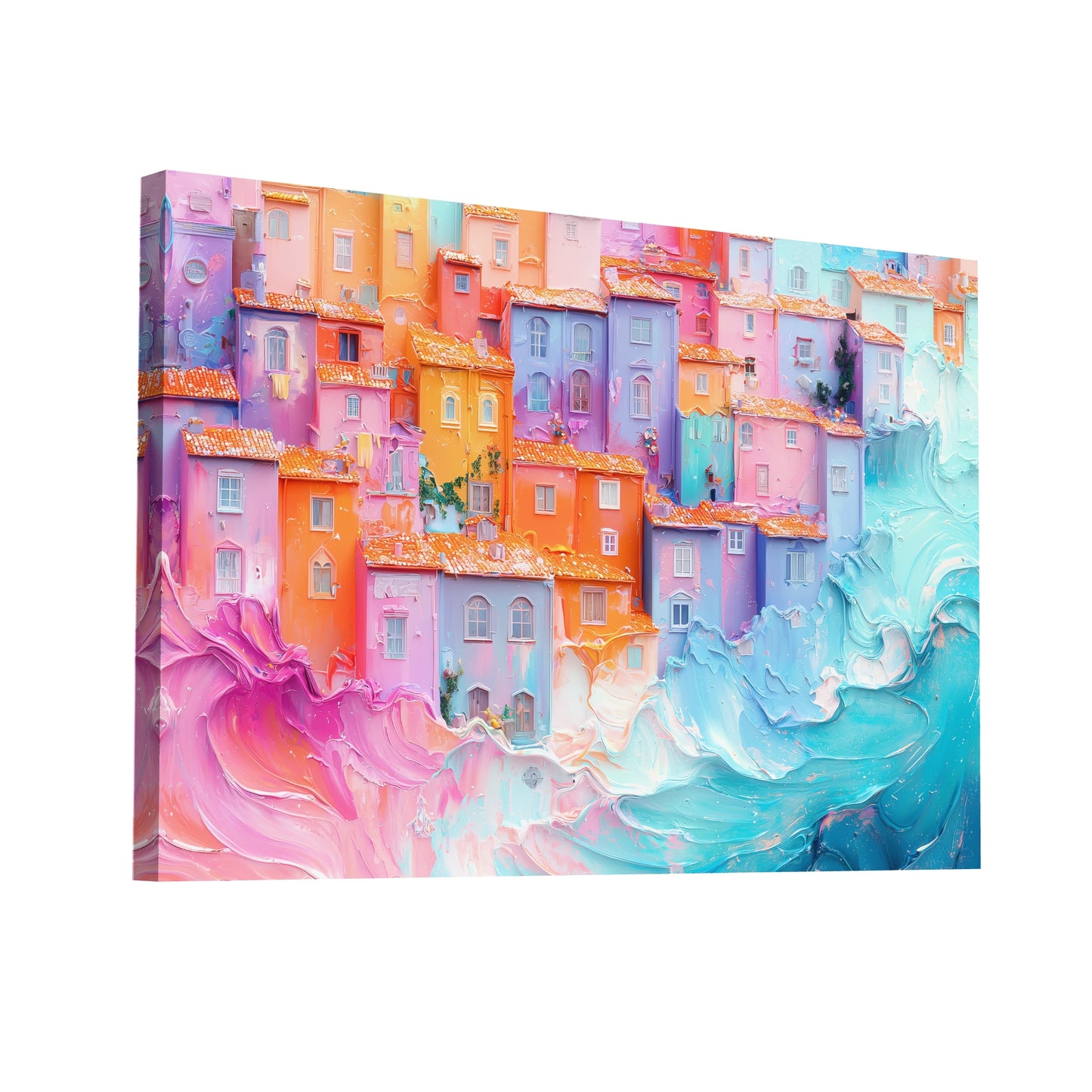 Product Hero 3D WebP Tableau Original Coloré - Cinque Terre - Art Virtuoso