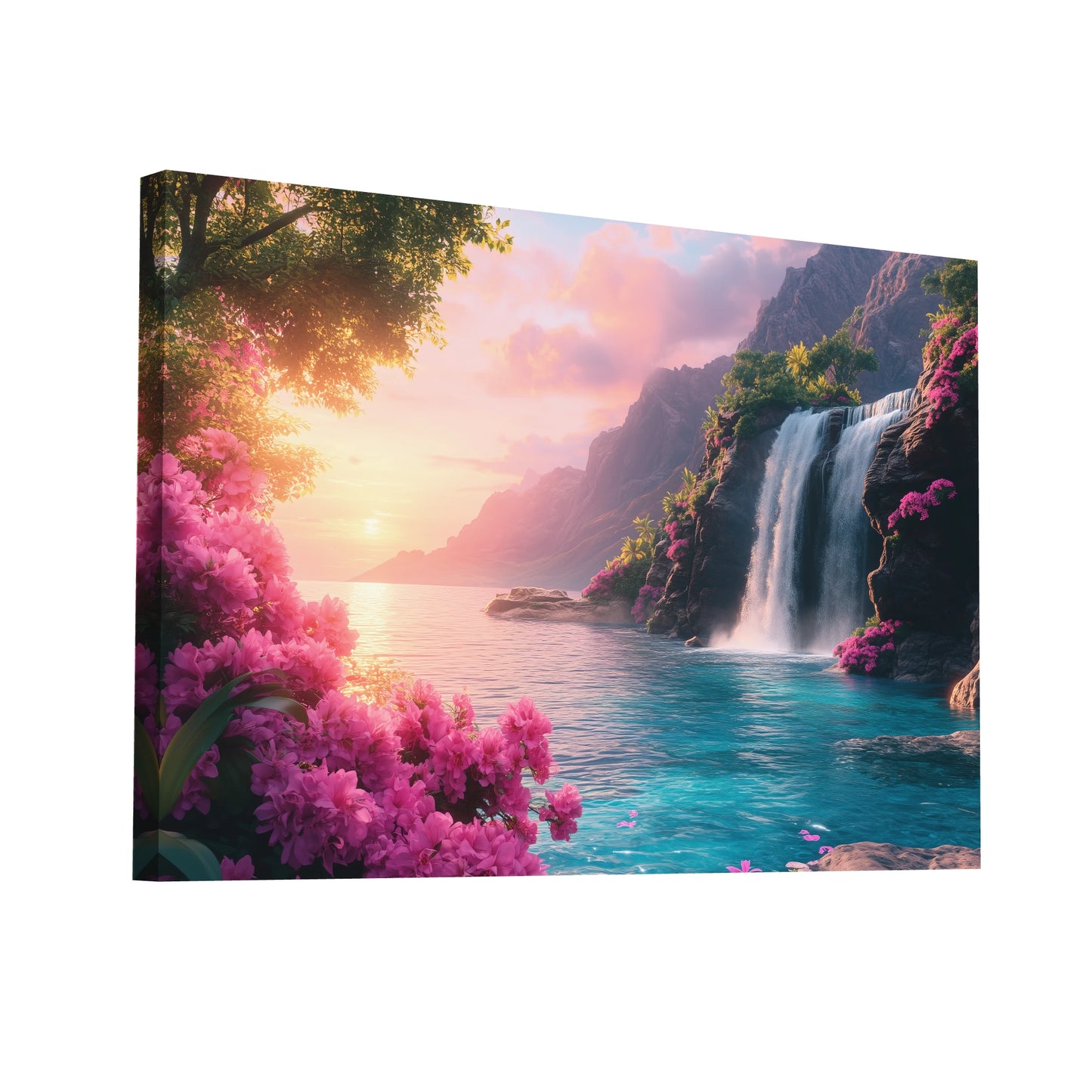 Product Hero 3D WebP Tableau Paysage Exotique - Art Virtuoso