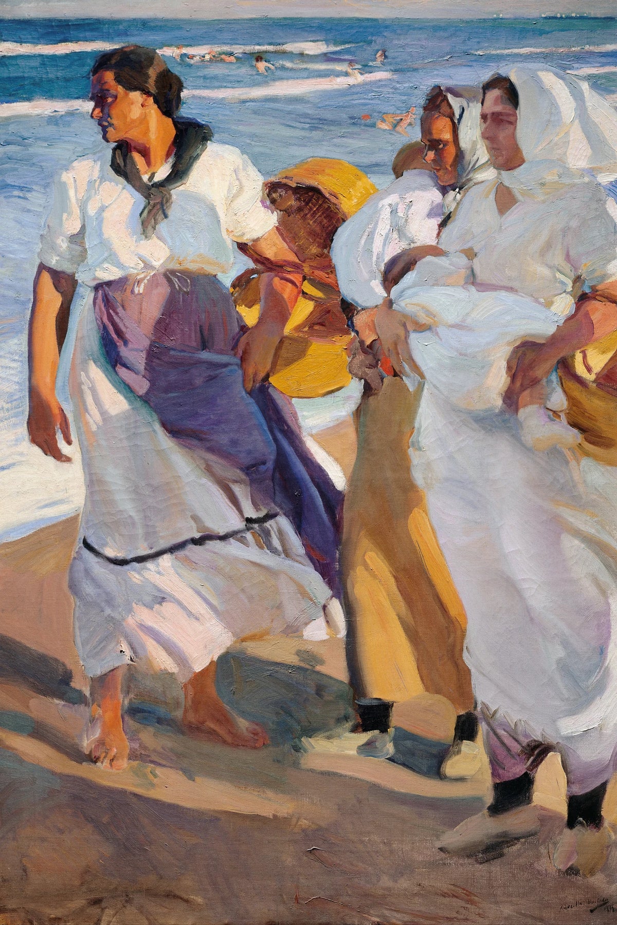 Tableau Pêcheuses valenciennes de Joaquín Sorolla - impression sur toile, format XL