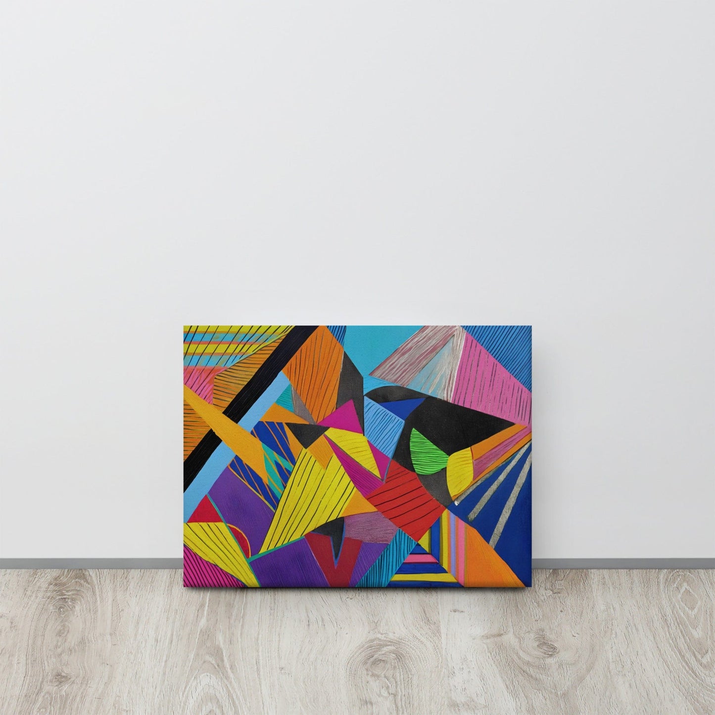 Tableau Peint Abstrait - Fusion Géométrique Multicolore Art Virtuoso