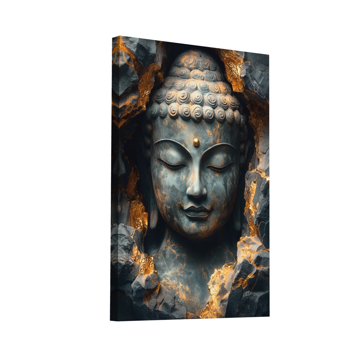 Product Hero 3D WebP Toile Bouddha Zen Kintsugi - Art Virtuoso