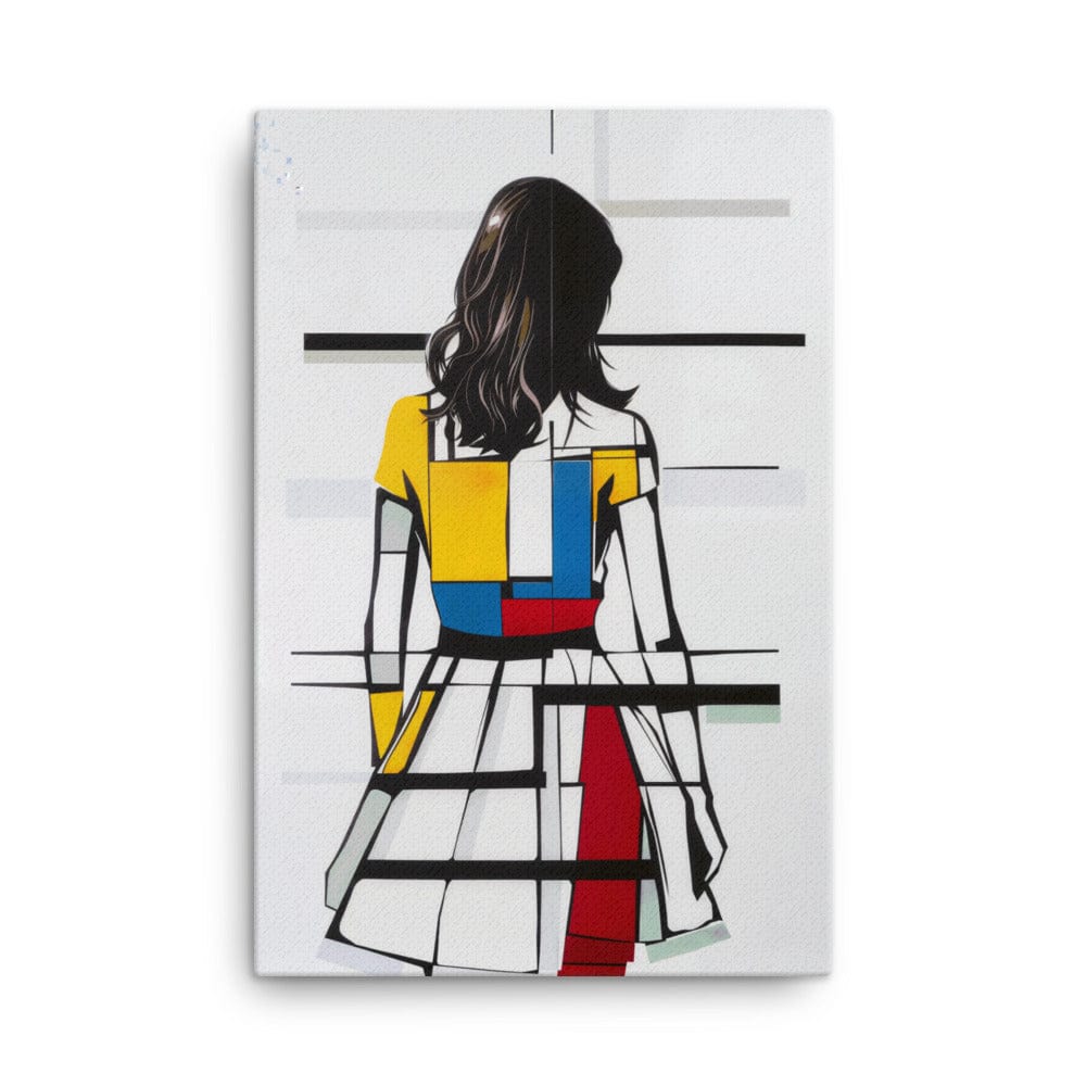 Tableau Peinture Femme de Dos - Style Mondrian Art Virtuoso XL