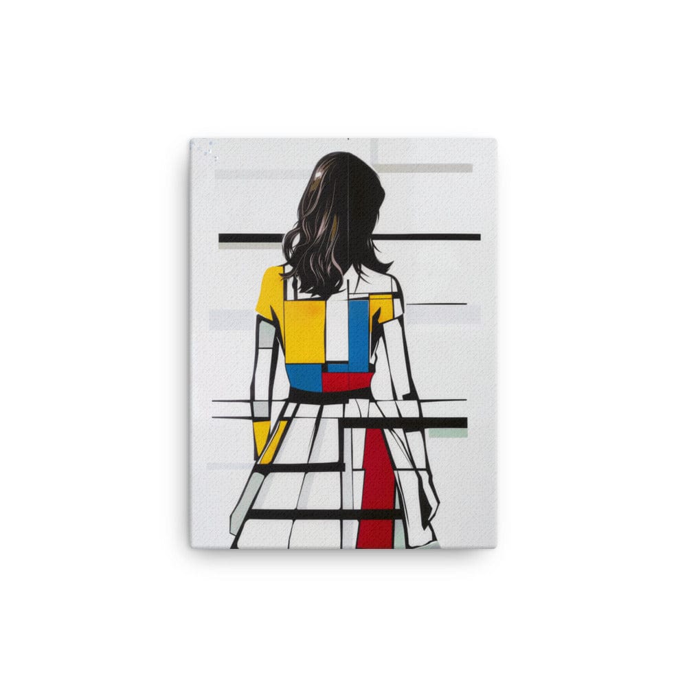 Tableau Peinture Femme de Dos - Style Mondrian Art Virtuoso S