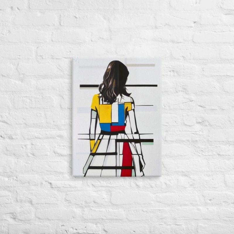 Tableau Peinture Femme de Dos - Style Mondrian Art Virtuoso