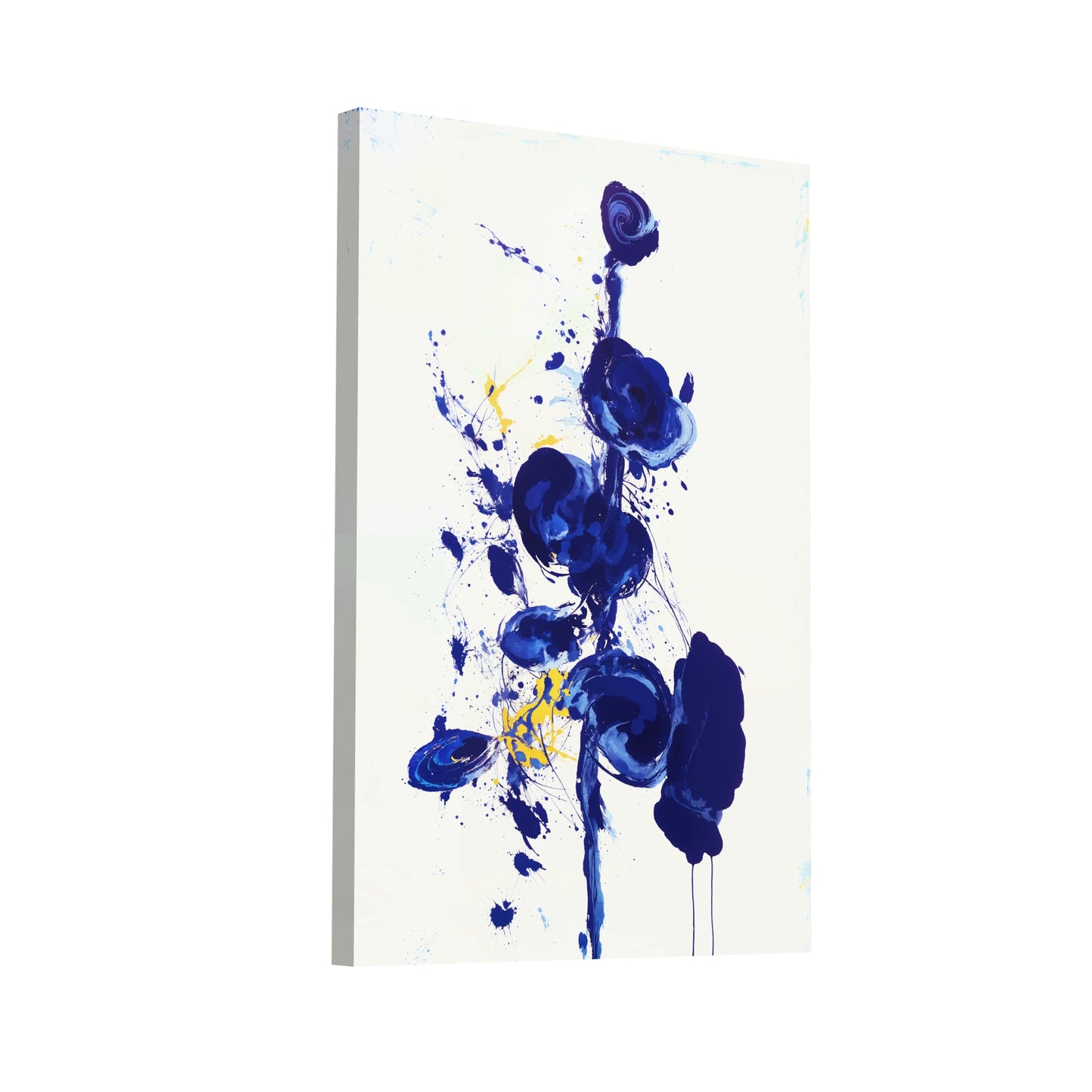 Product Hero 3D WebP Tableau Peinture - Fleur Bleu Abstraite - Art Virtuoso