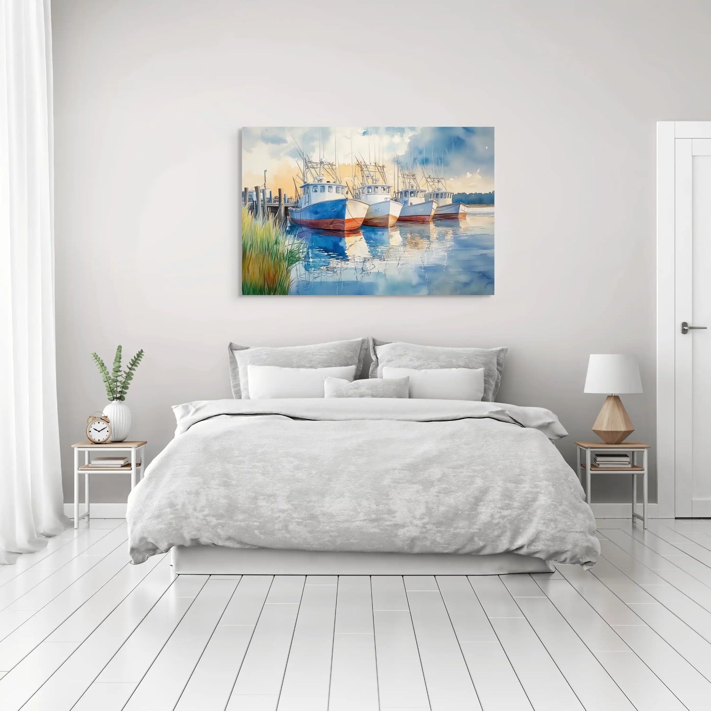 Tableau Peinture Port de Pêche Affiches, reproductions et œuvres graphiques Art Virtuoso