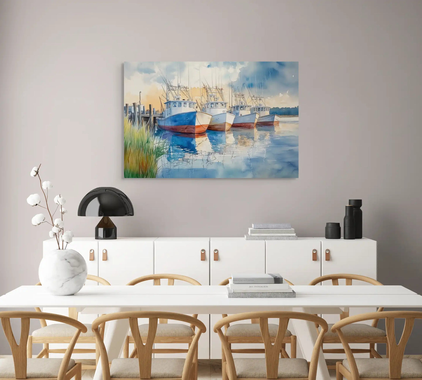 Tableau Peinture Port de Pêche Affiches, reproductions et œuvres graphiques Art Virtuoso
