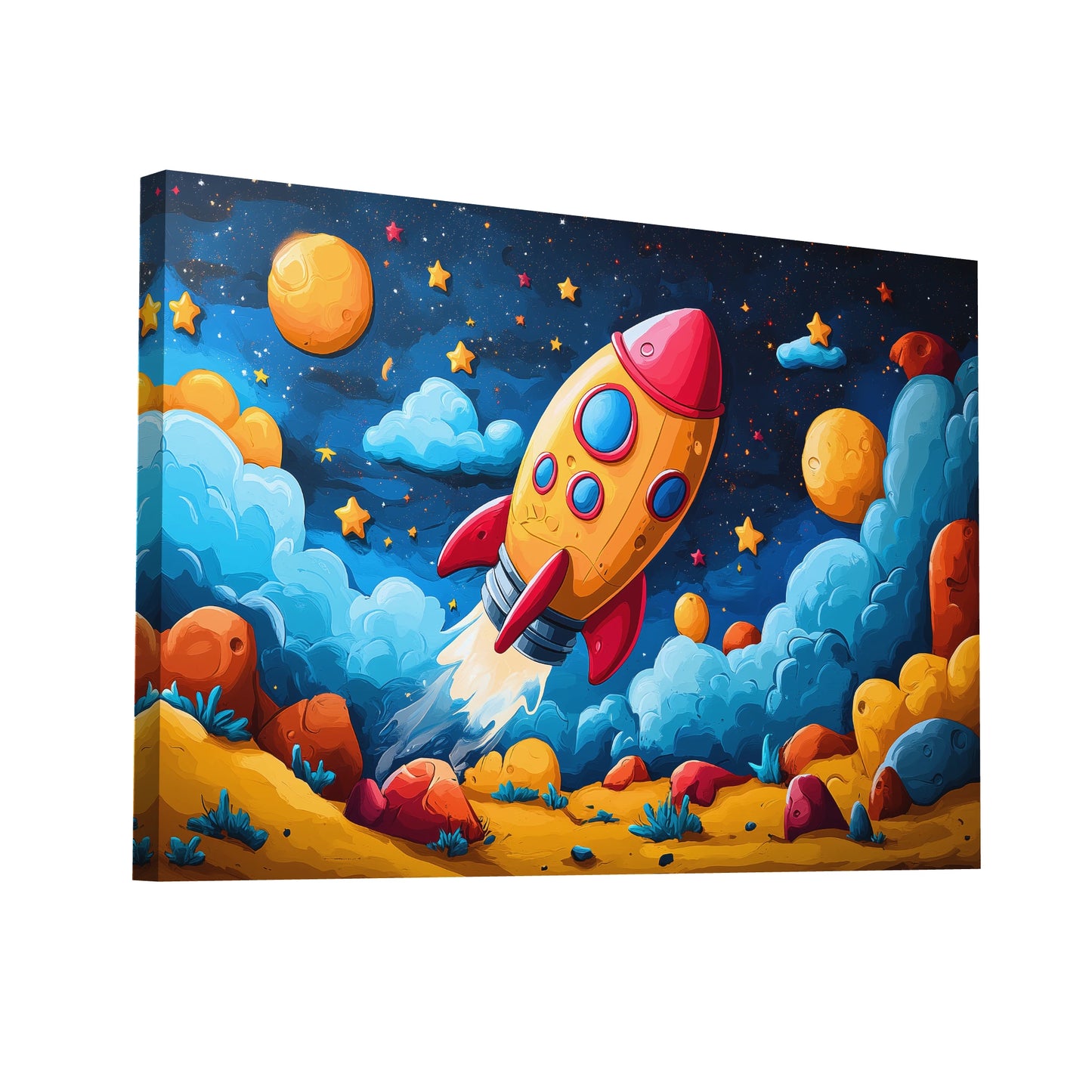 Product Hero 3D WebP Tableau Peinture Pour Petit Garçon - Voyage intergalactique - Art Virtuoso