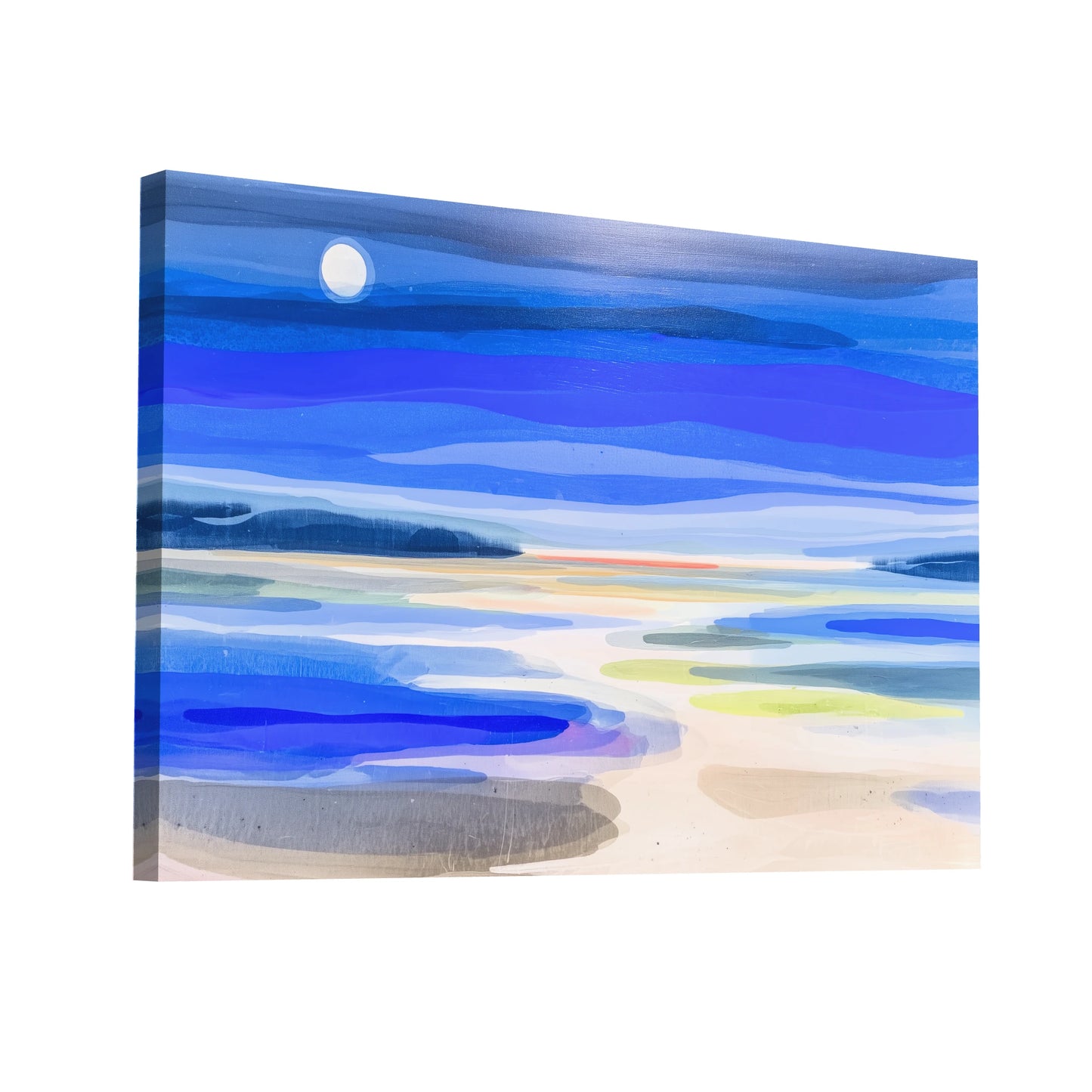 Product Hero 3D WebP Tableau Peinture Scandinave – Nocturne des marées bleues - Art Virtuoso