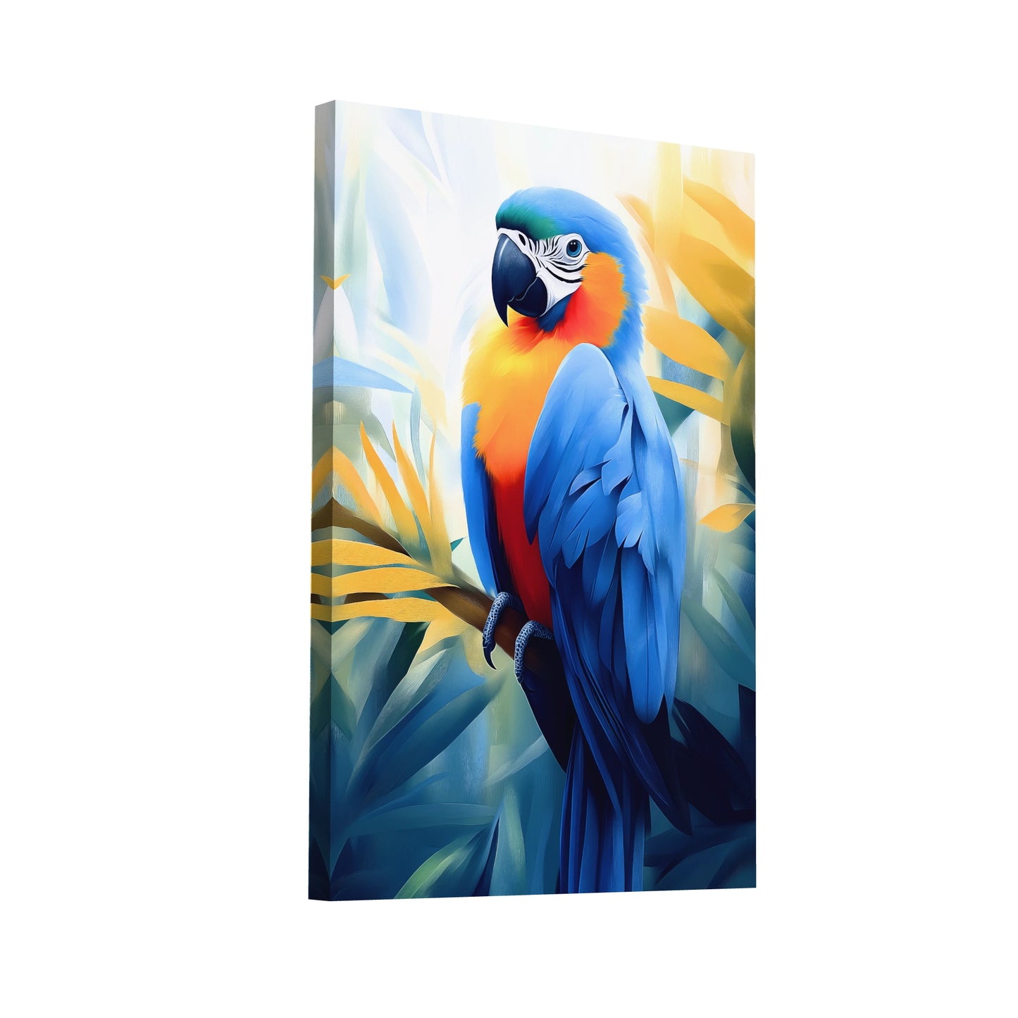 Product Hero 3D WebP Tableau Perroquet Bleu Tropical - Art Virtuoso