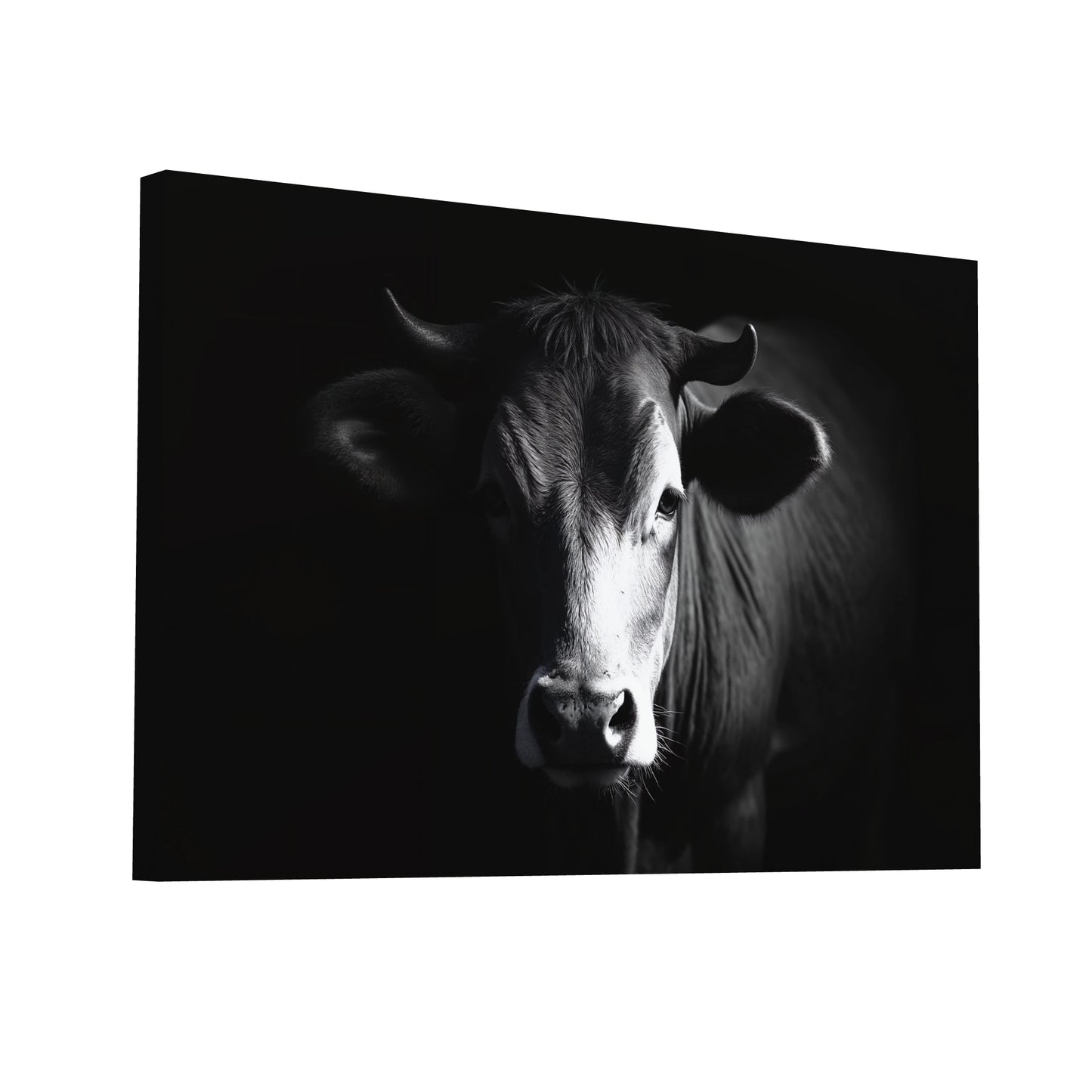 Product Hero 3D WebP Tableau Photo Vache - Regard Bovin - Art Virtuoso