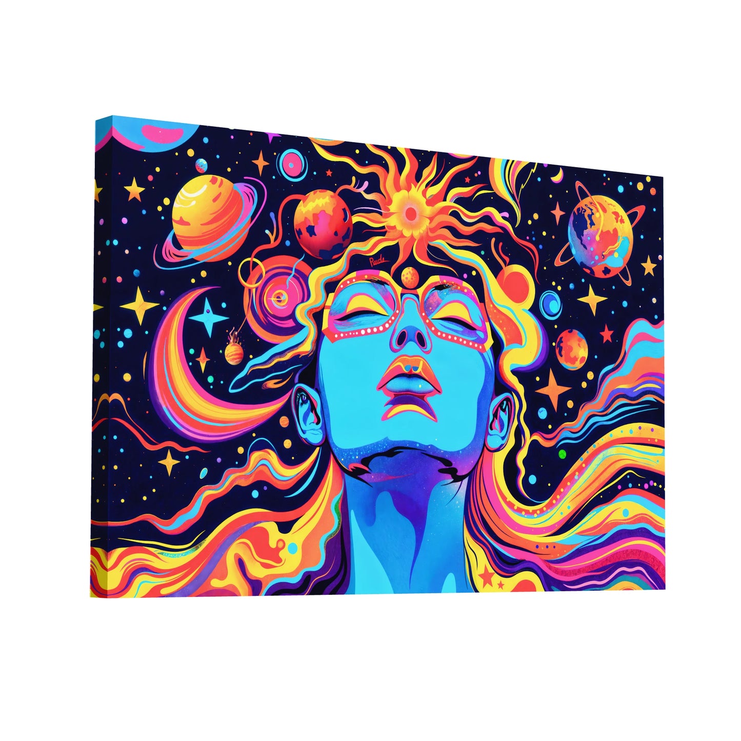 Product Hero 3D WebP Tableau Psychédélique - Cosmos et Rêverie - Art Virtuoso